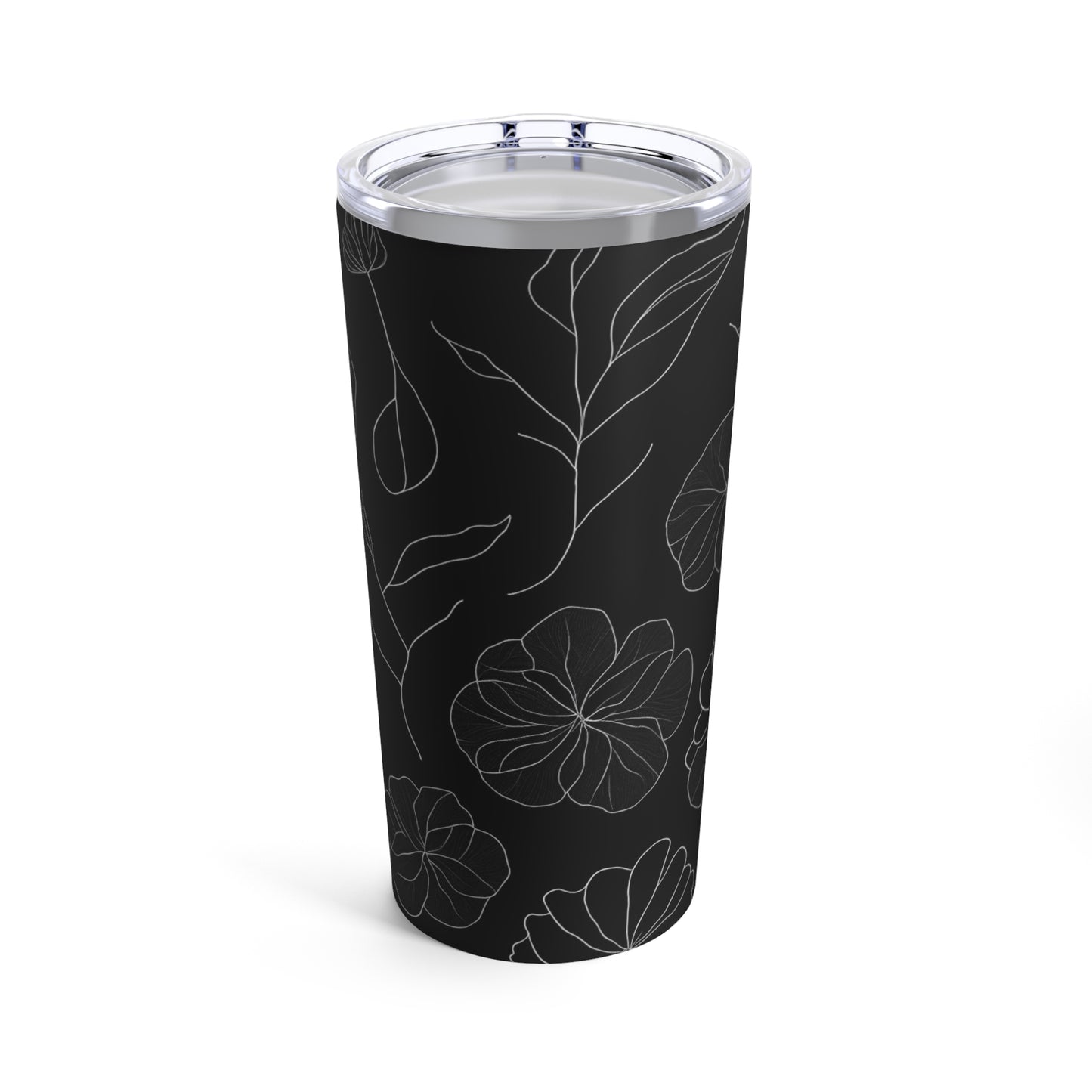 Black Floral Tumbler