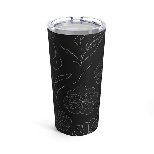 Black Floral Tumbler