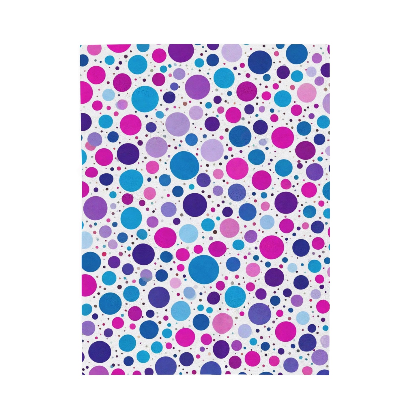 Velveteen Plush Blanket - Polka Dot Design