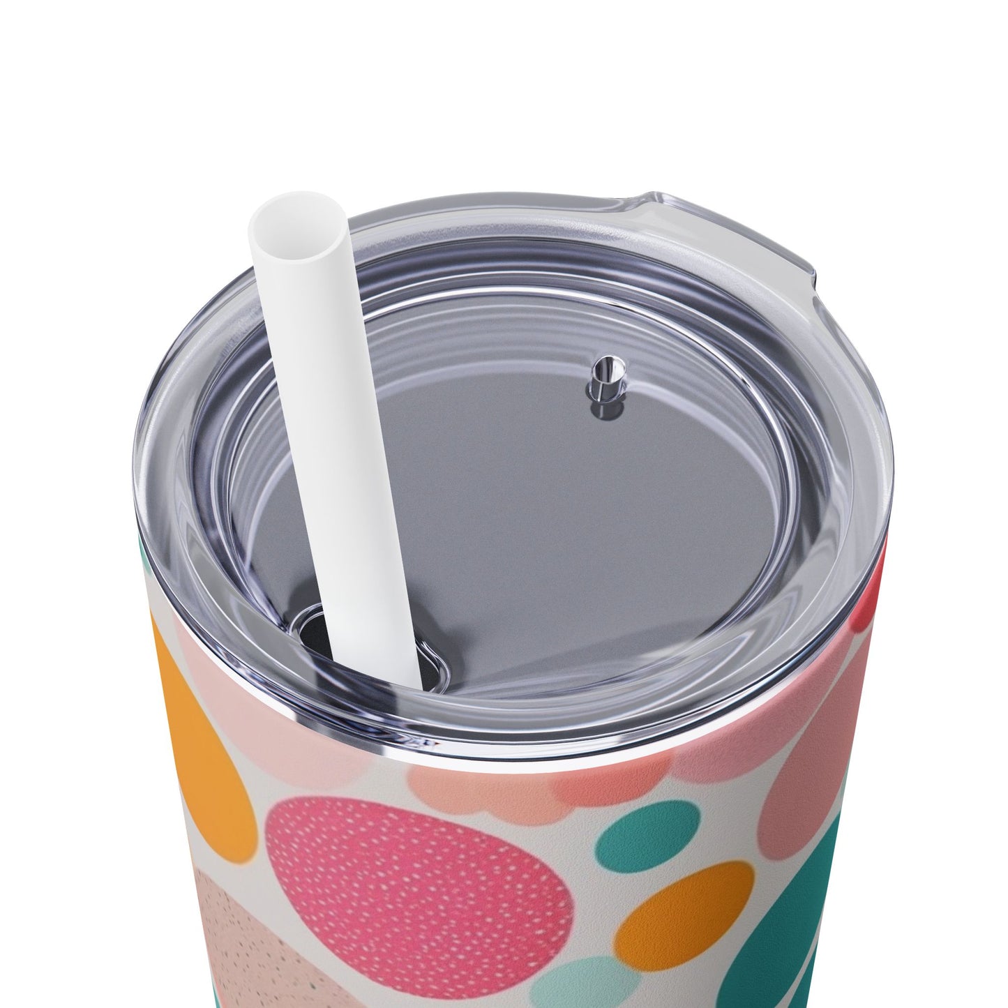 Colorful Polka Dot 20oz Skinny Tumbler with Straw - Fun & Stylish Drinkware