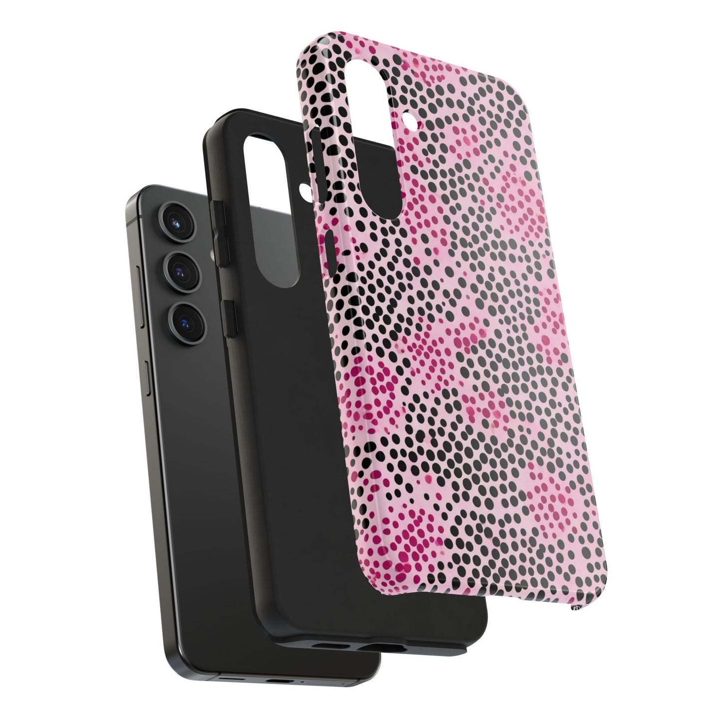 Pink and Black Dot Design Tough Phone Case