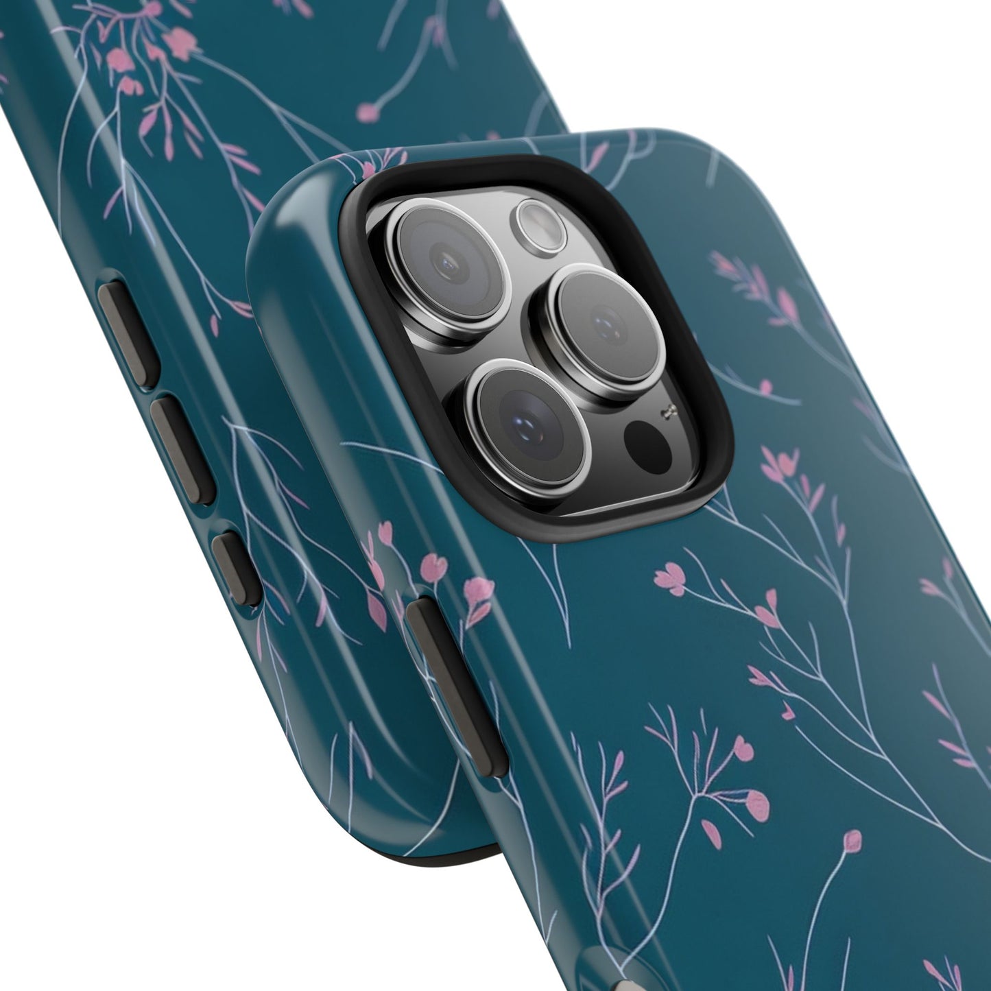Teal Floral Tough Phone Case