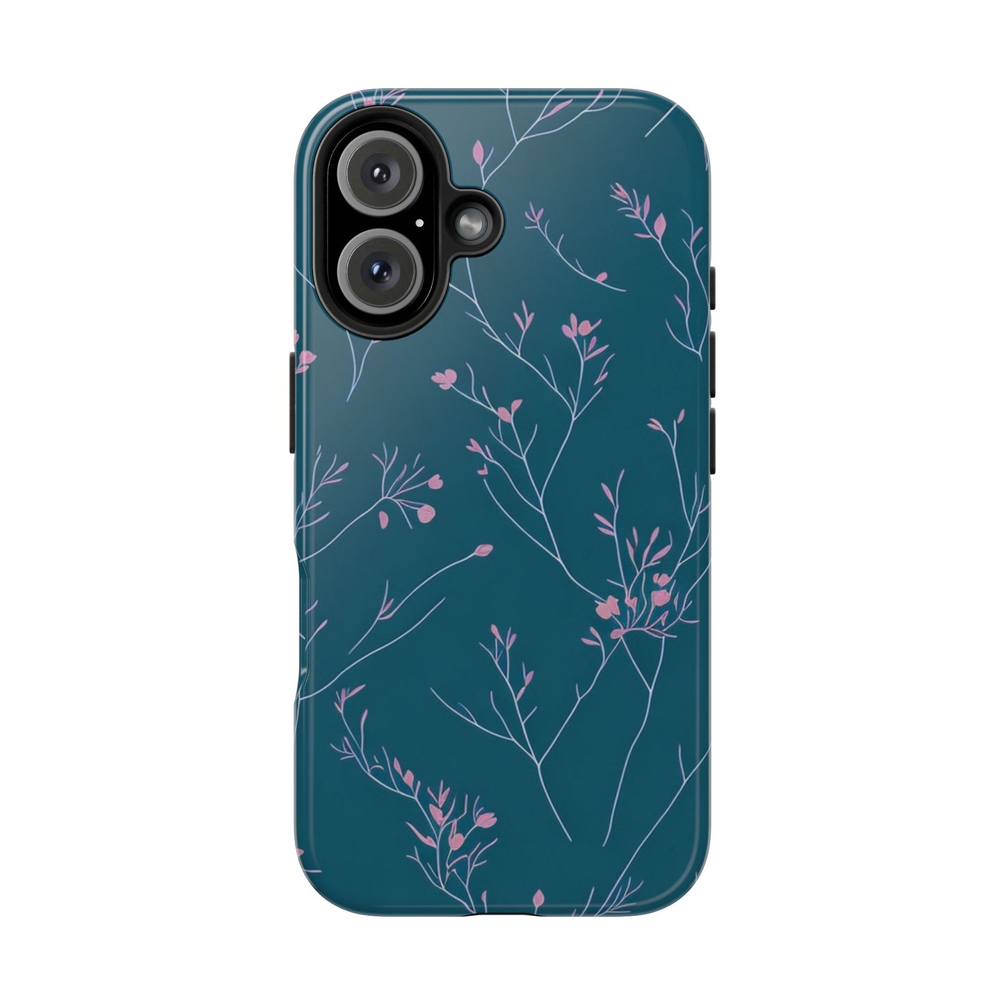 Teal Floral Tough Phone Case