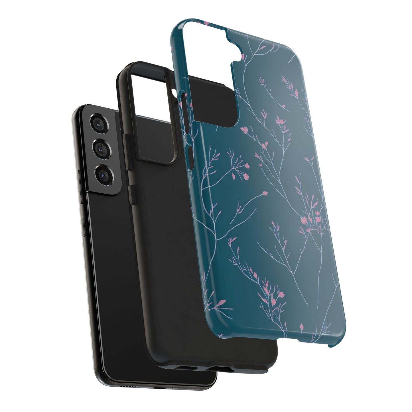Teal Floral Tough Phone Case