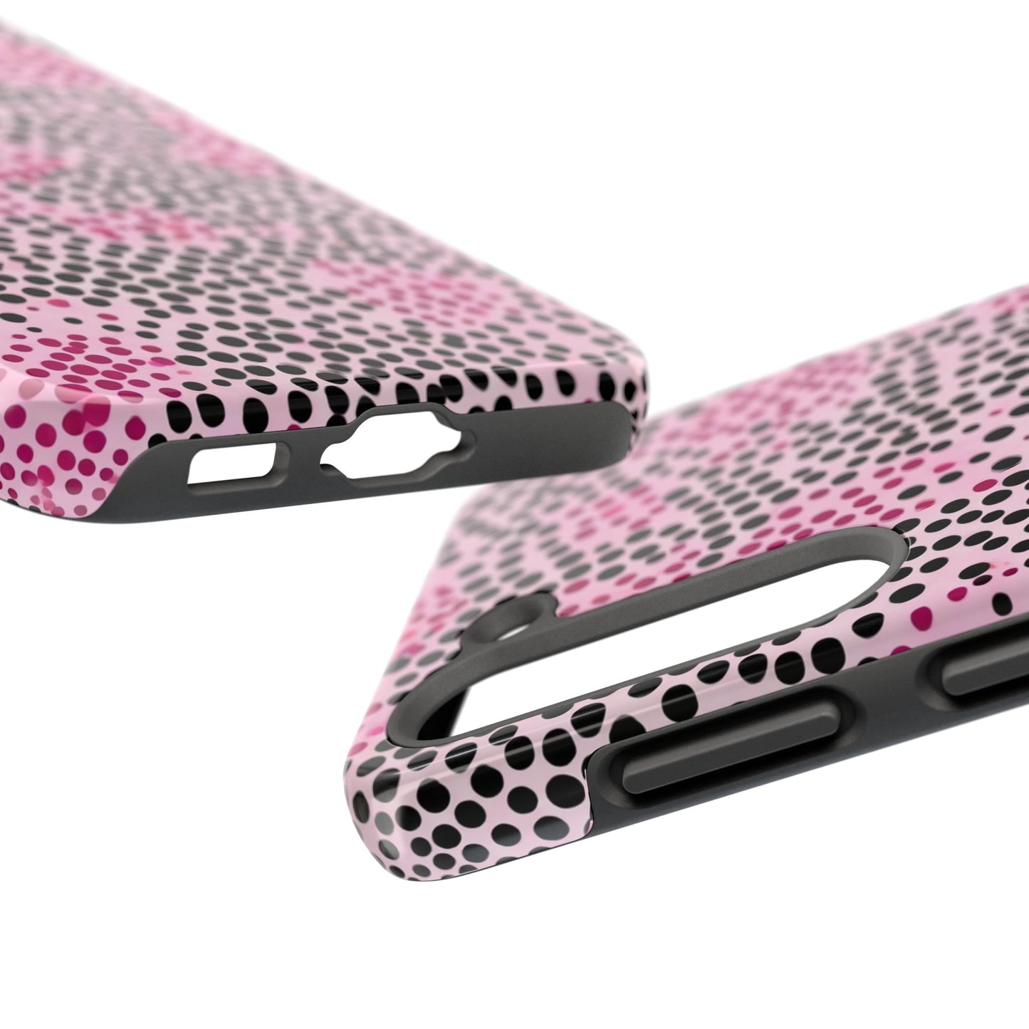 Pink and Black Dot Design Tough Phone Case