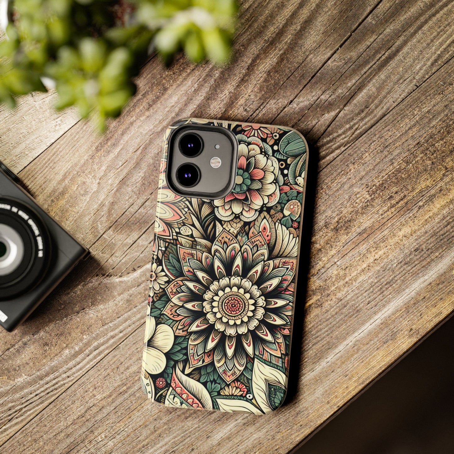 Boho Floral Tough Case for iPhone 16 15 14 13 12 11 X 8 7 Samsung Galaxy S24 S23 S22 S21