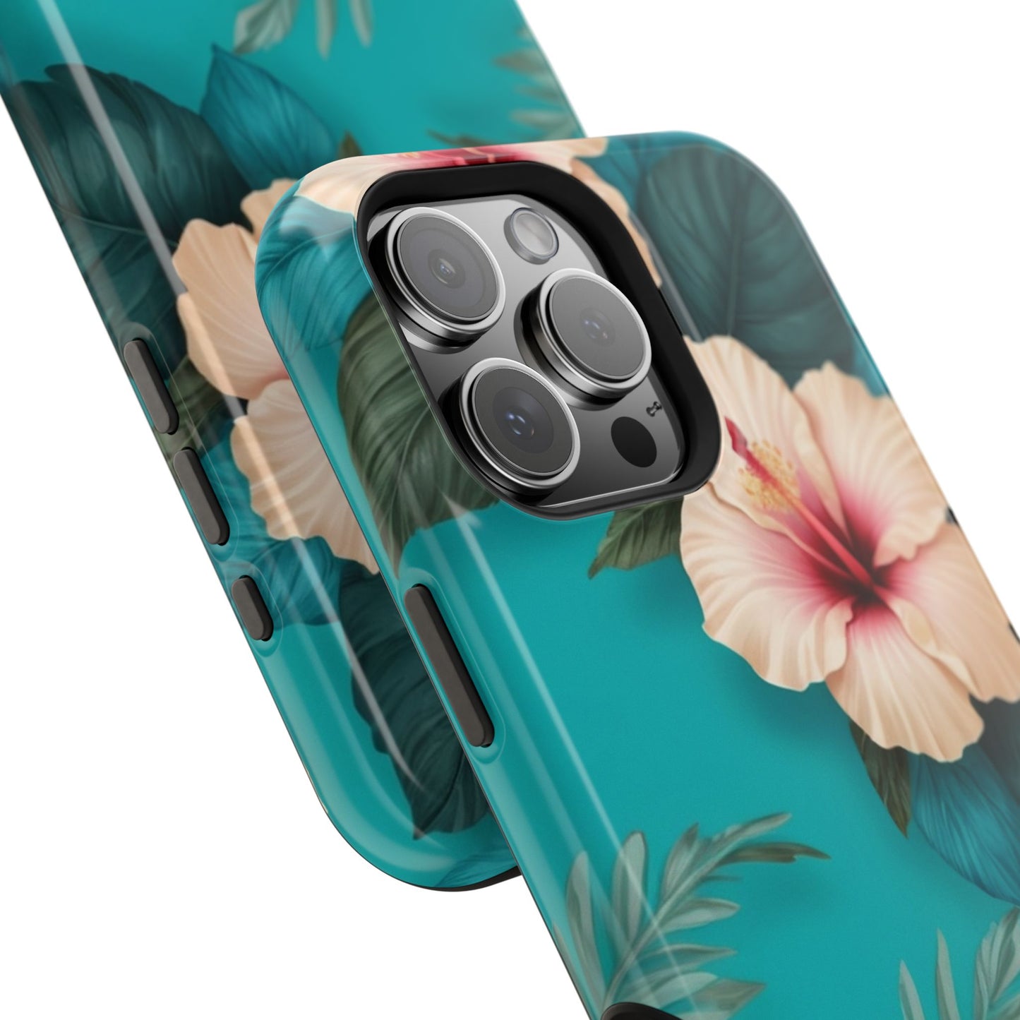 Tropical Floral Magnetic Tough Phone Case for iPhone 16 15 14 13