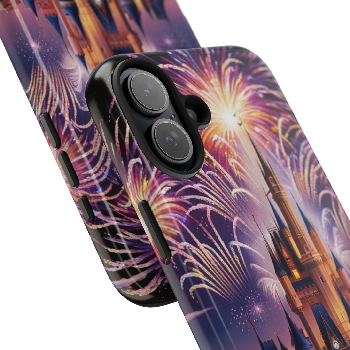 Magical Castle and Fireworks Tough Phone Case for iPhone 16 15 14 13 12 11 X 8 7 Samsung Galaxy S24 S23 S22 S21