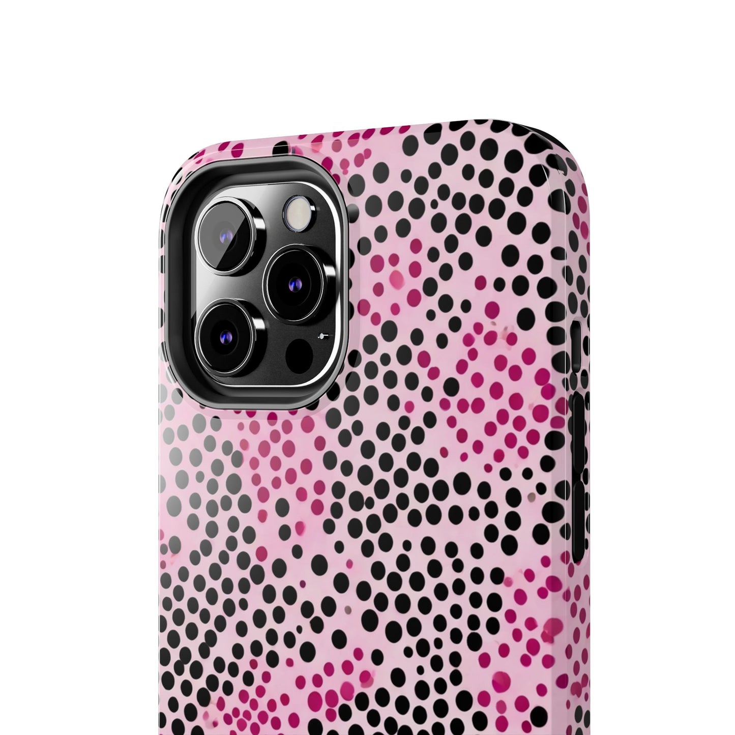 Pink and Black Dot Design Tough Phone Case