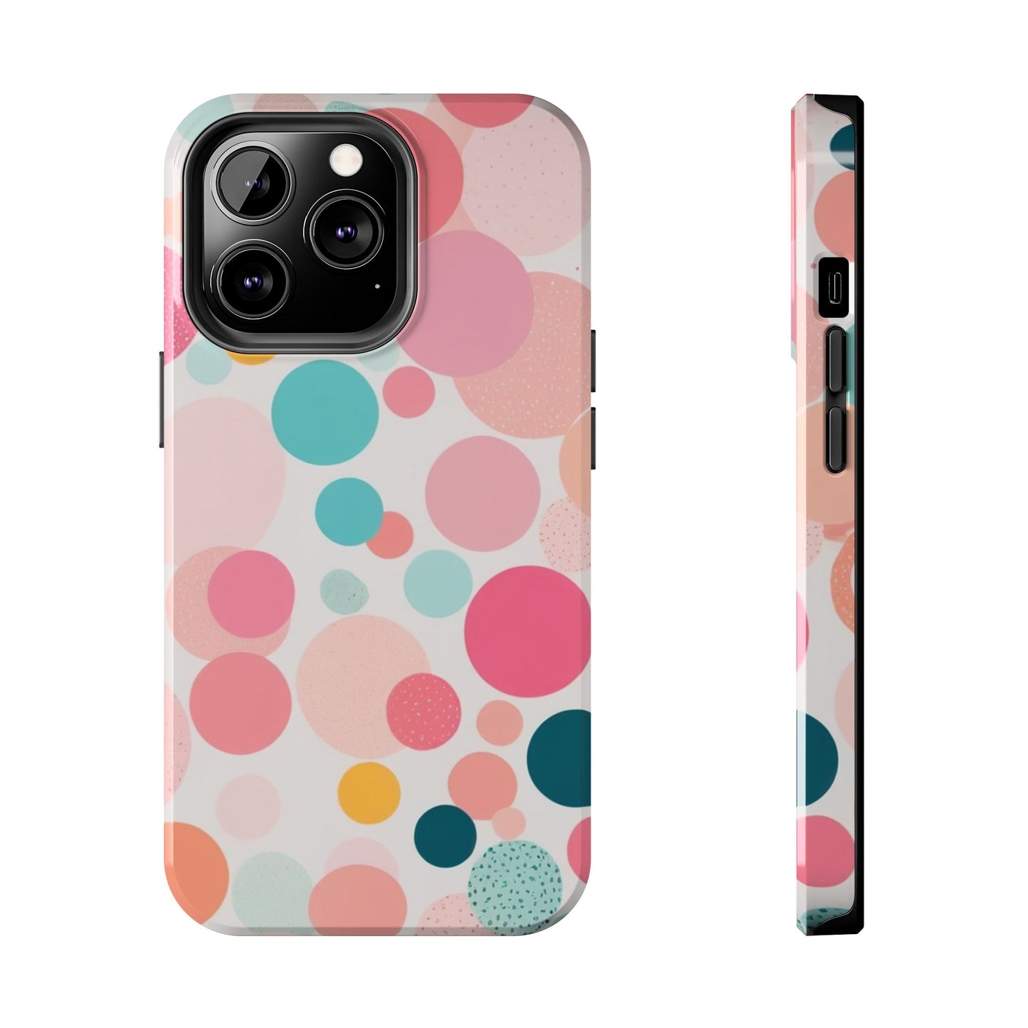 Pink Polka Dot Phone Case for iPhone 16 15 14 13 12 11 X 8 7 Samsung Galaxy S24 S23 S22 S21