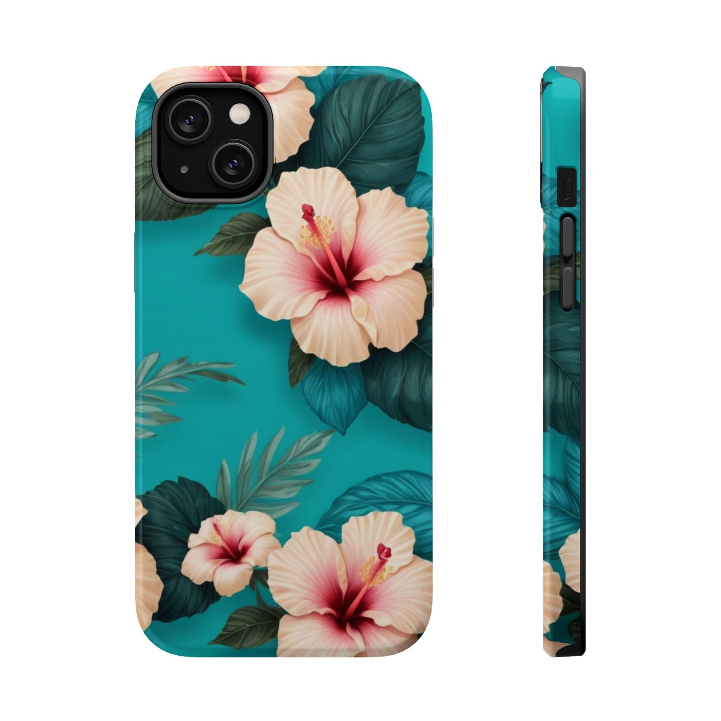 Tropical Floral Magnetic Tough Phone Case for iPhone 16 15 14 13