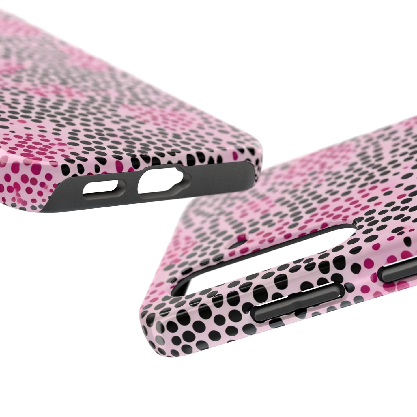 Pink and Black Dot Design Tough Phone Case