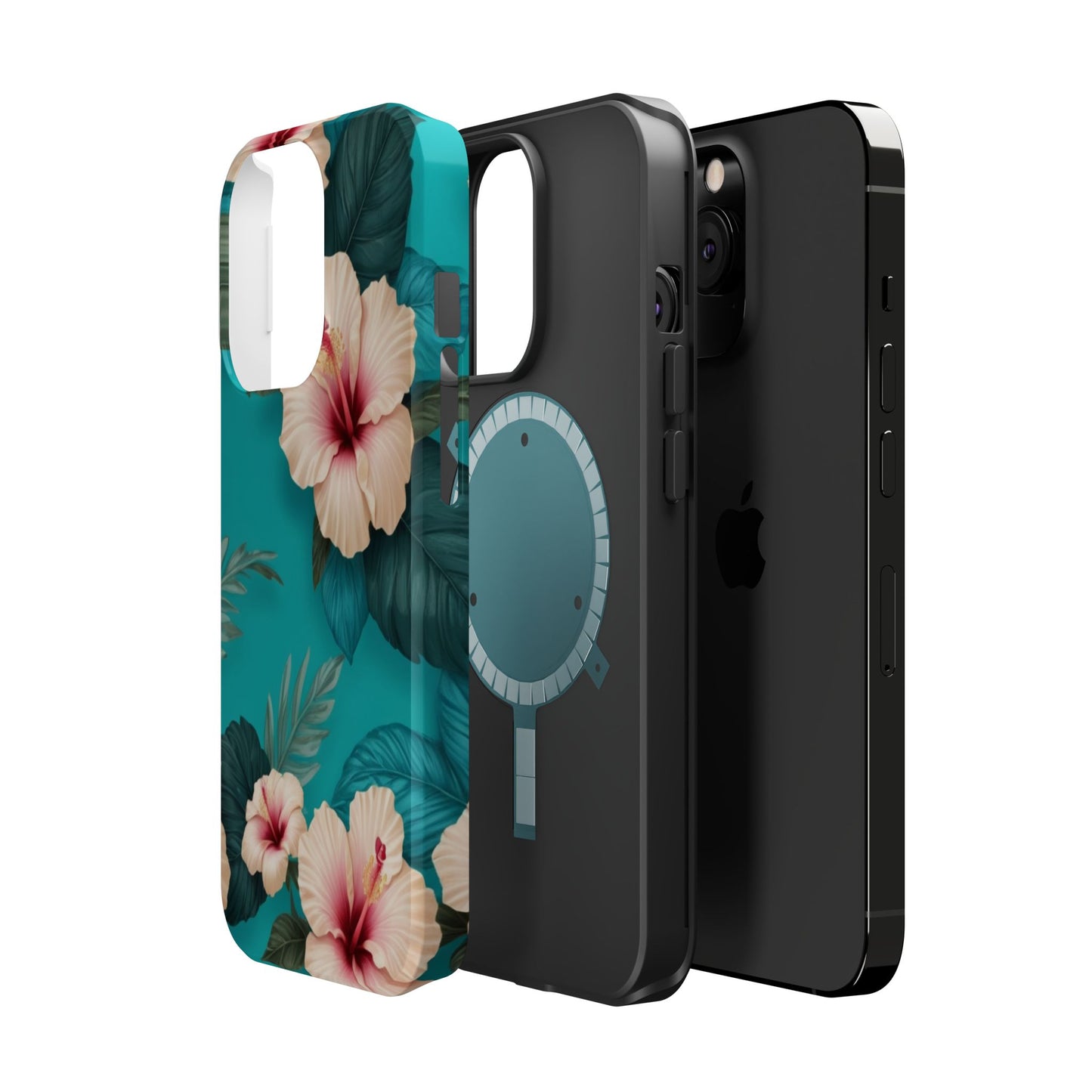 Tropical Floral Magnetic Tough Phone Case for iPhone 16 15 14 13