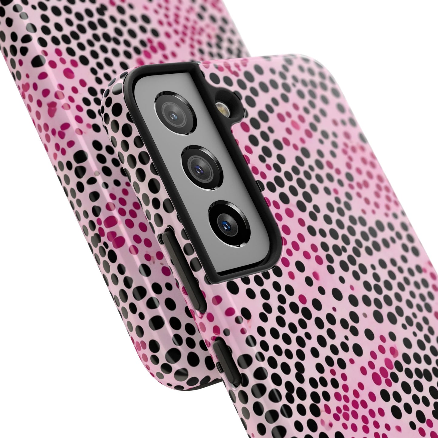 Pink and Black Dot Design Tough Phone Case