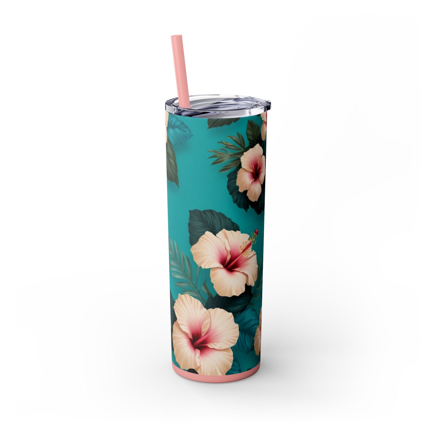 Tropical Floral Skinny Tumbler with Straw -20oz
