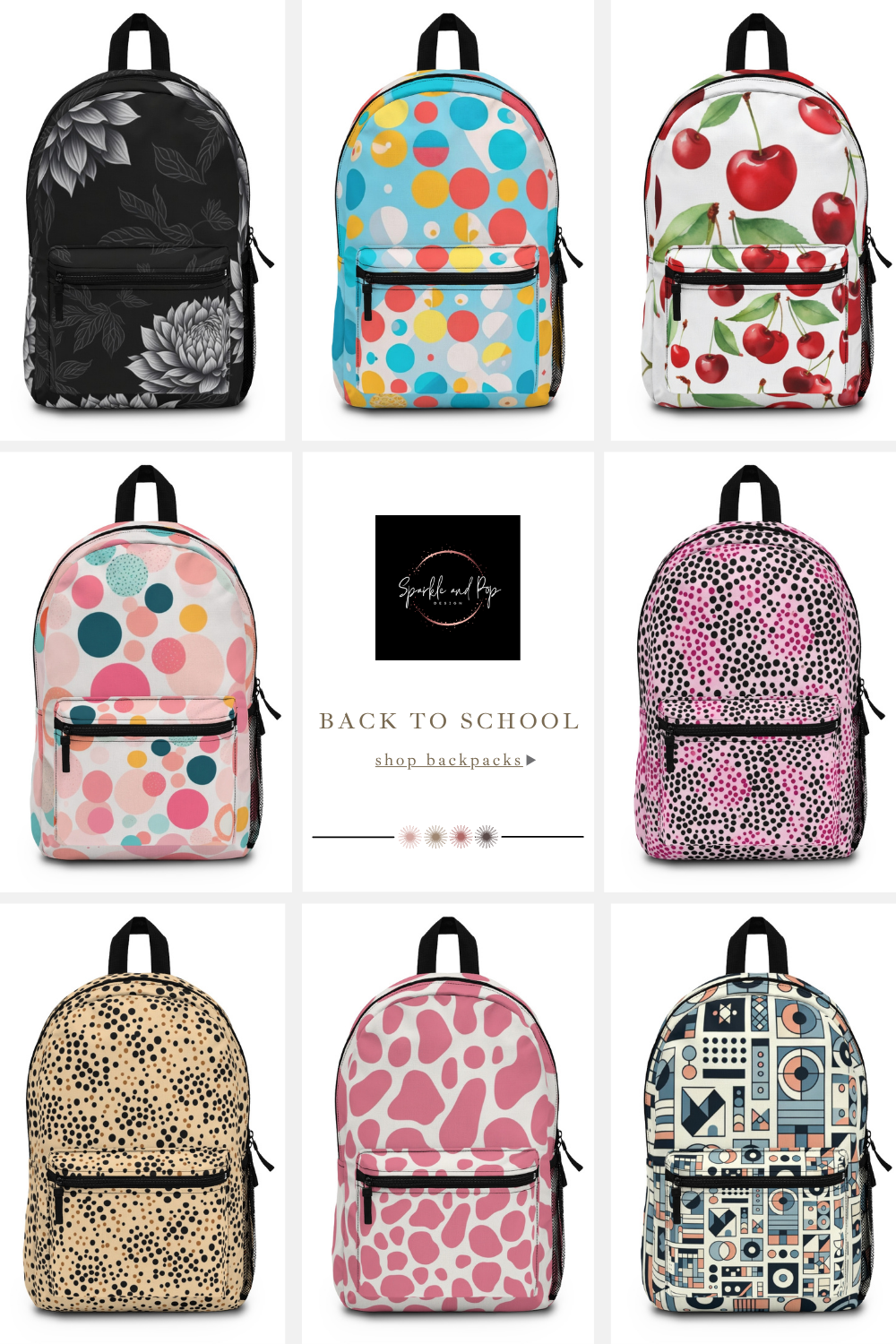 Cherry Print Backpack