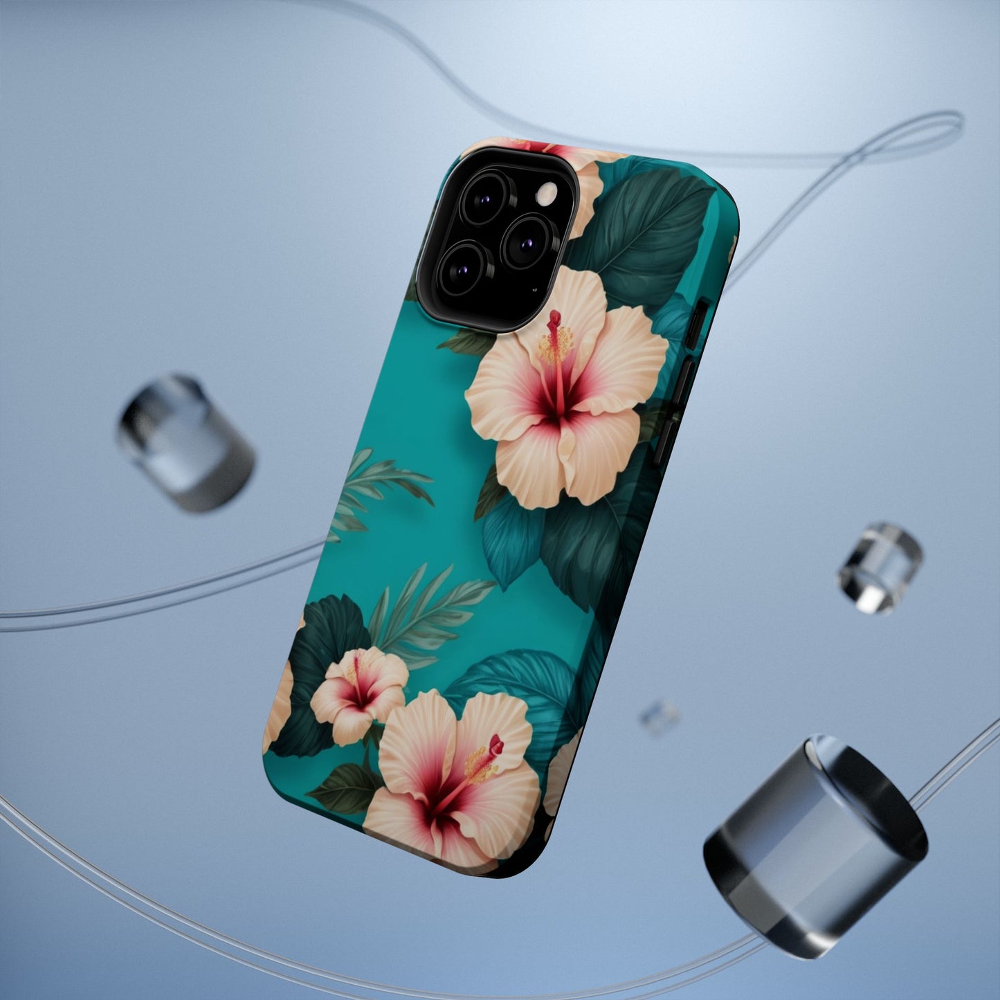 Tropical Floral Magnetic Tough Phone Case for iPhone 16 15 14 13