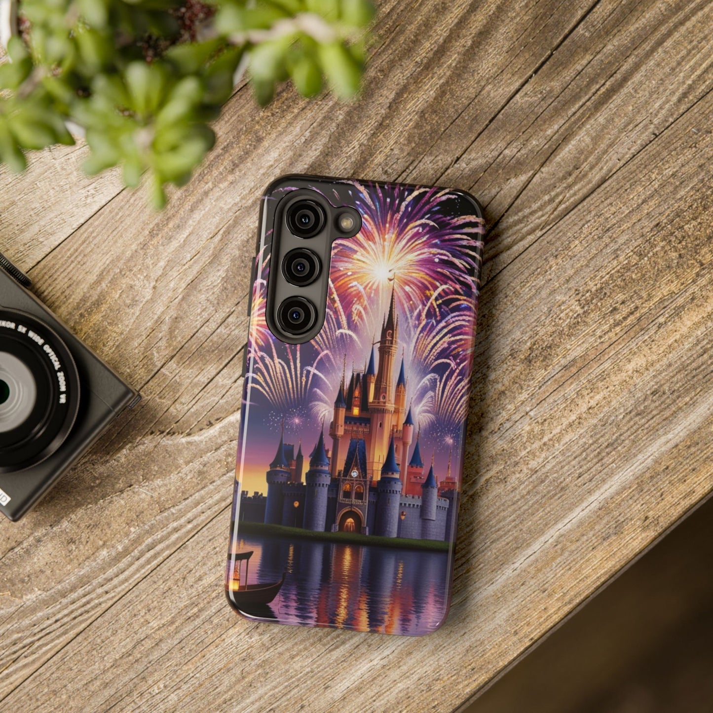Magical Castle and Fireworks Tough Phone Case for iPhone 16 15 14 13 12 11 X 8 7 Samsung Galaxy S24 S23 S22 S21