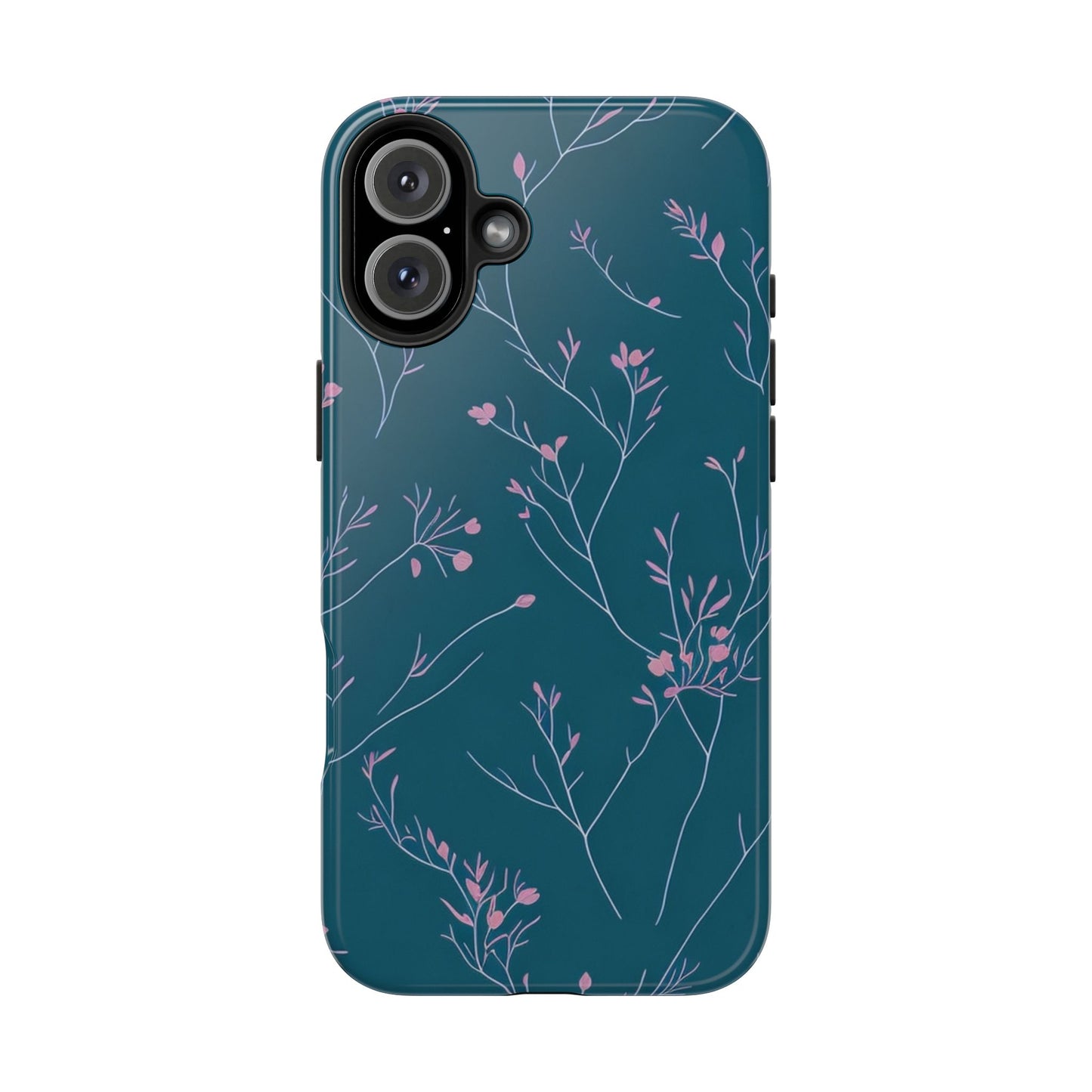 Teal Floral Tough Phone Case