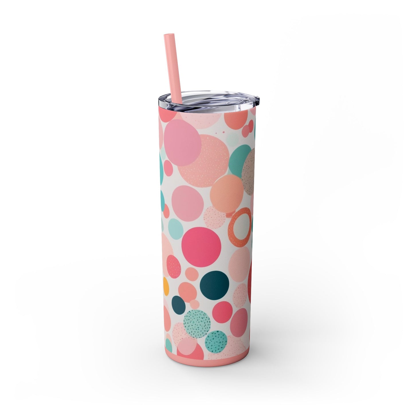 Colorful Polka Dot 20oz Skinny Tumbler with Straw - Fun & Stylish Drinkware