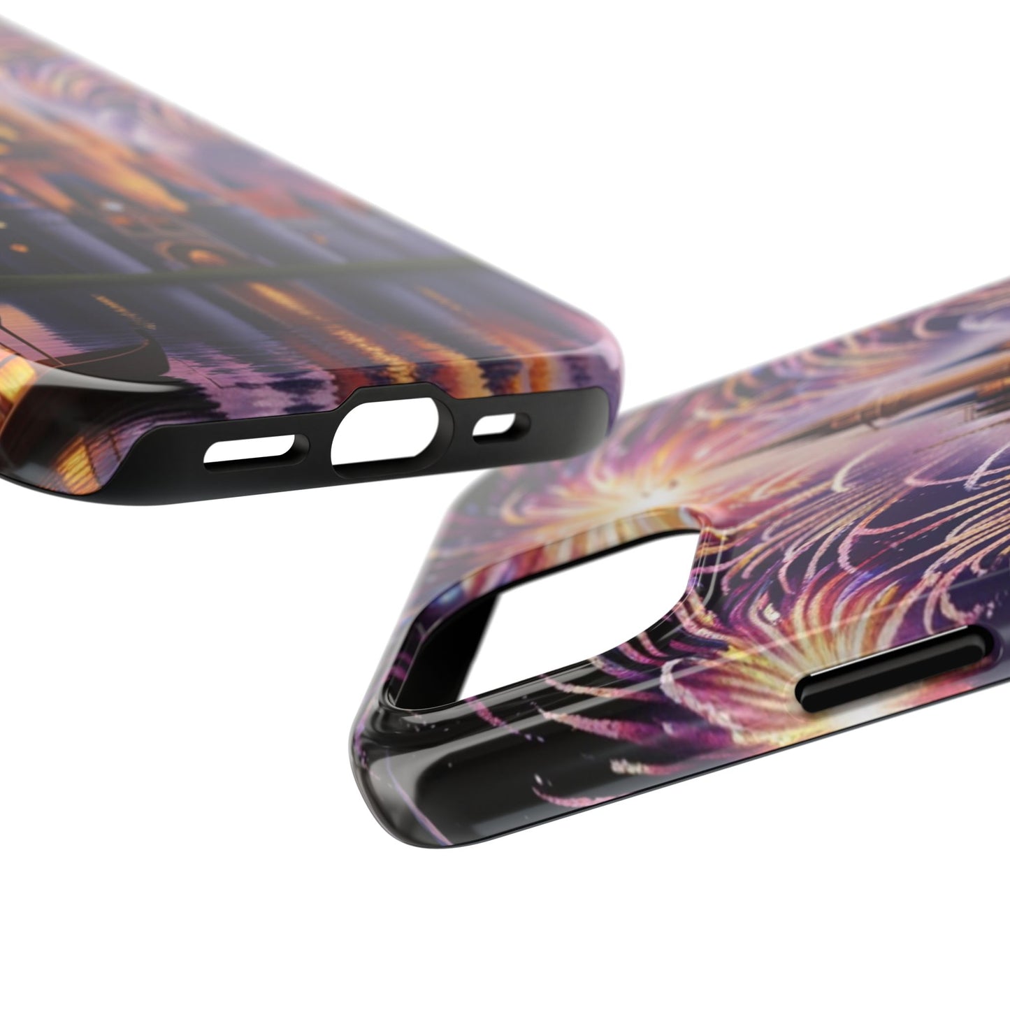 Magical Castle and Fireworks Tough Phone Case for iPhone 16 15 14 13 12 11 X 8 7 Samsung Galaxy S24 S23 S22 S21