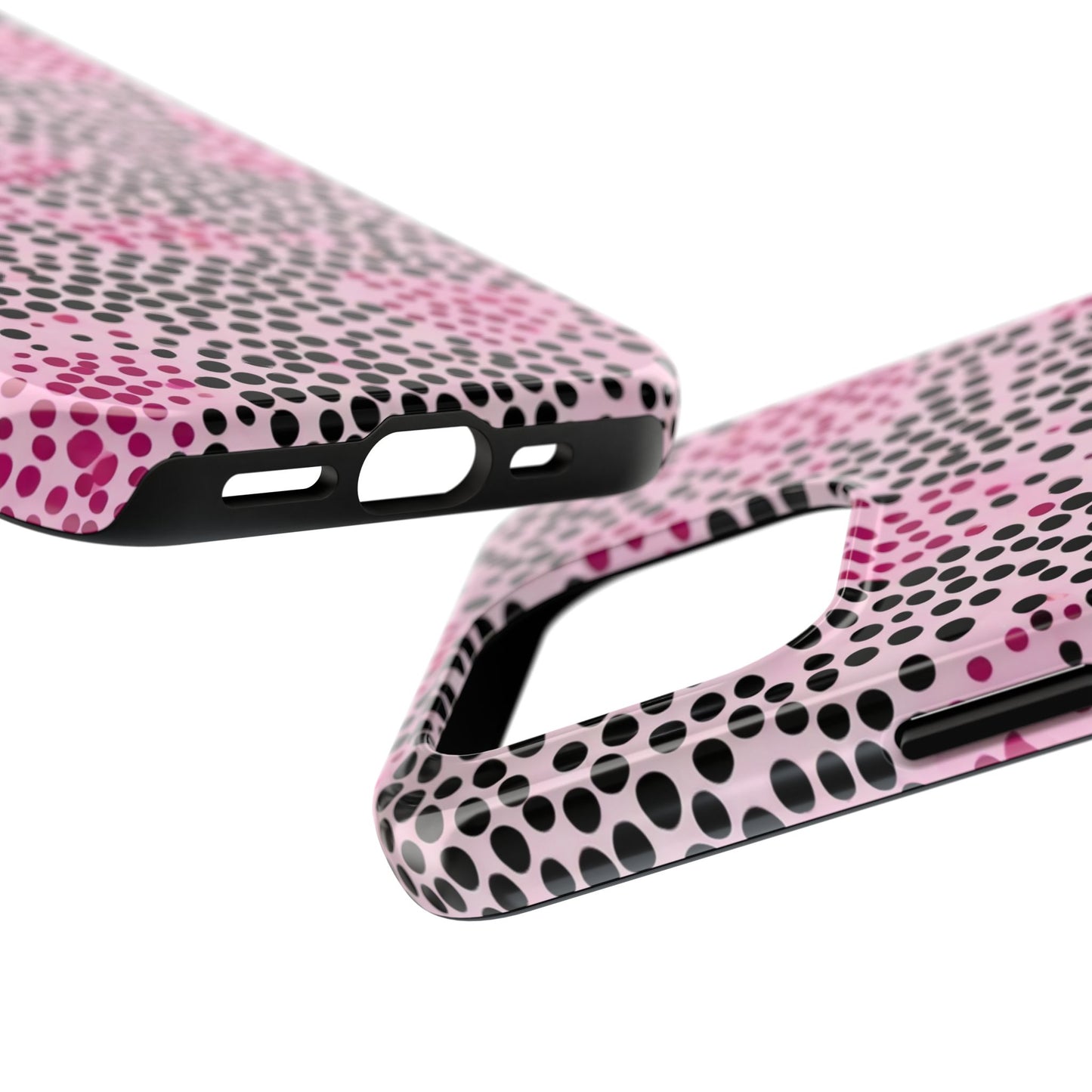 Pink and Black Dot Design Tough Phone Case