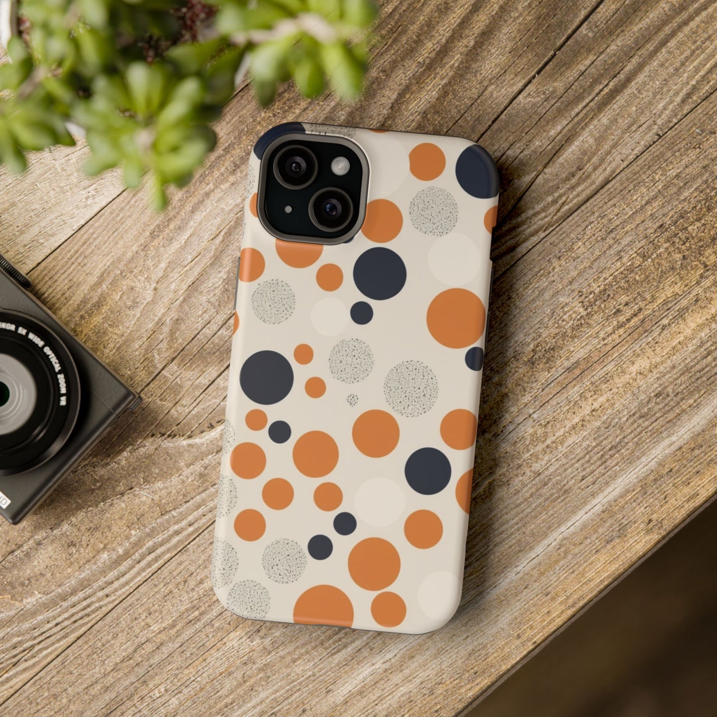 Orange Polka Dot Magnetic Phone Case