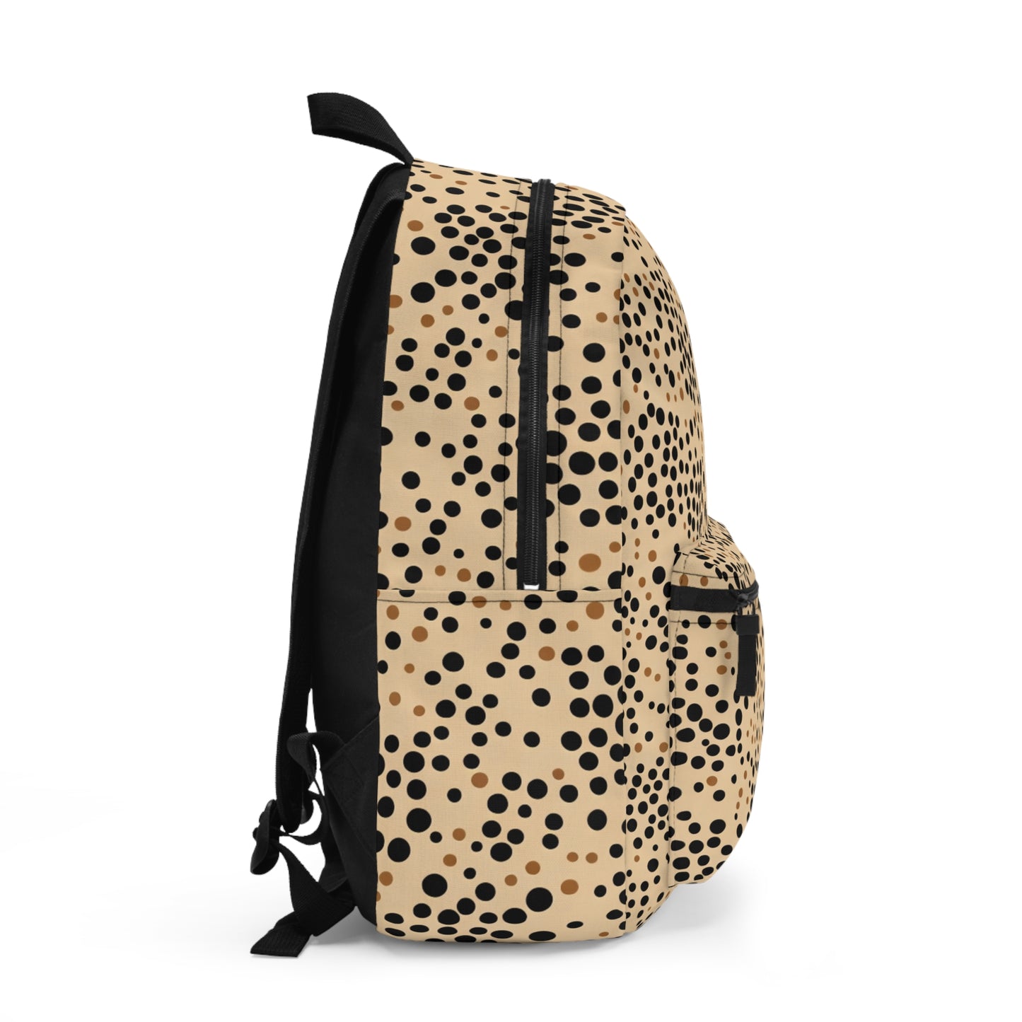 Tan and Black Polka Dot Backpack