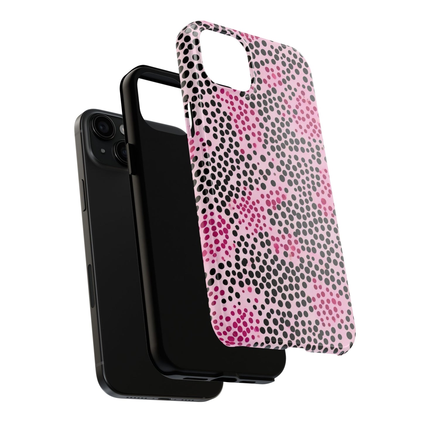 Pink and Black Dot Design Tough Phone Case