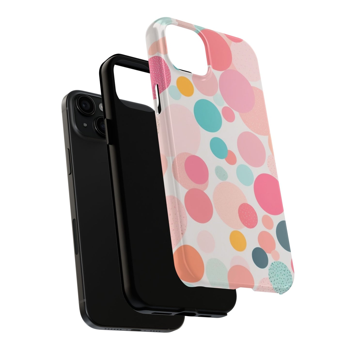 Pink Polka Dot Phone Case for iPhone 16 15 14 13 12 11 X 8 7 Samsung Galaxy S24 S23 S22 S21