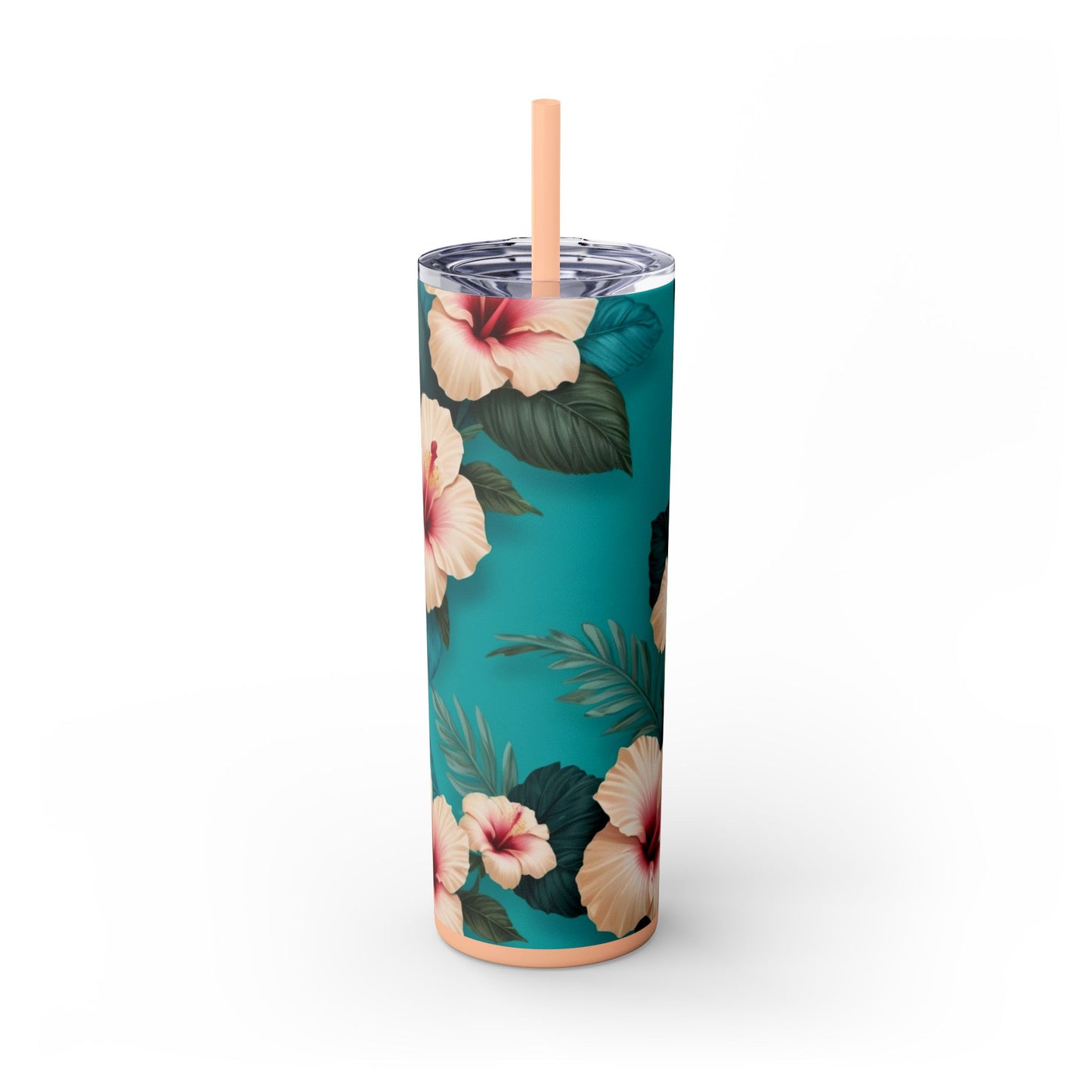 Tropical Floral Skinny Tumbler with Straw -20oz
