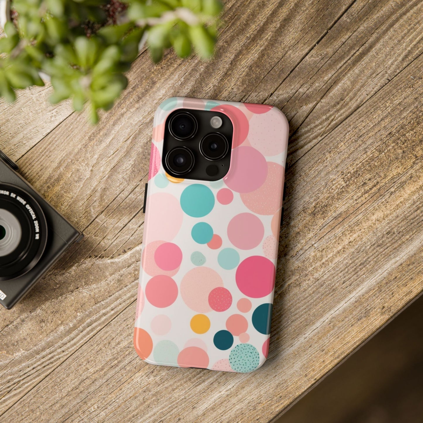Pink Polka Dot Phone Case for iPhone 16 15 14 13 12 11 X 8 7 Samsung Galaxy S24 S23 S22 S21