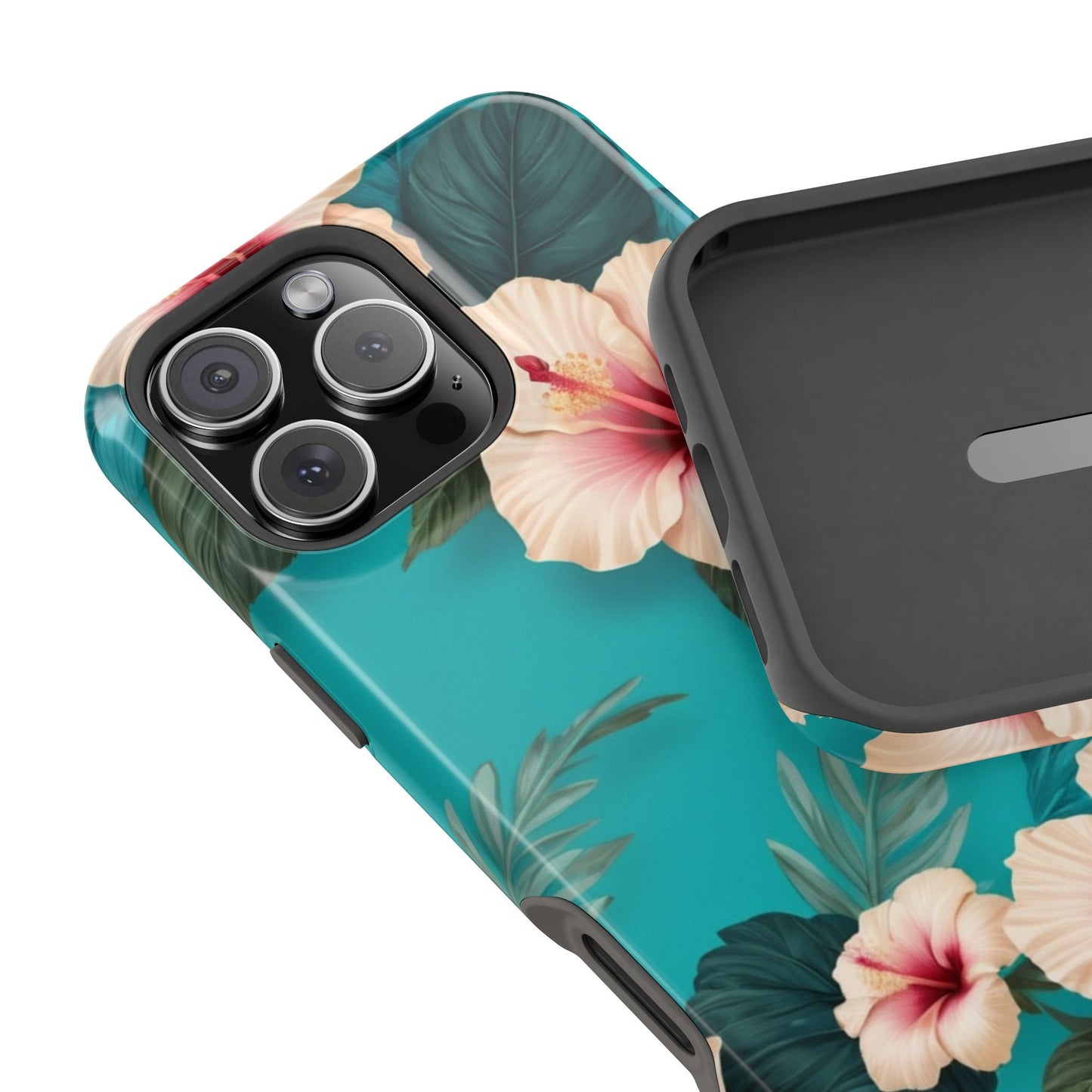 Tropical Floral Magnetic Tough Phone Case for iPhone 16 15 14 13