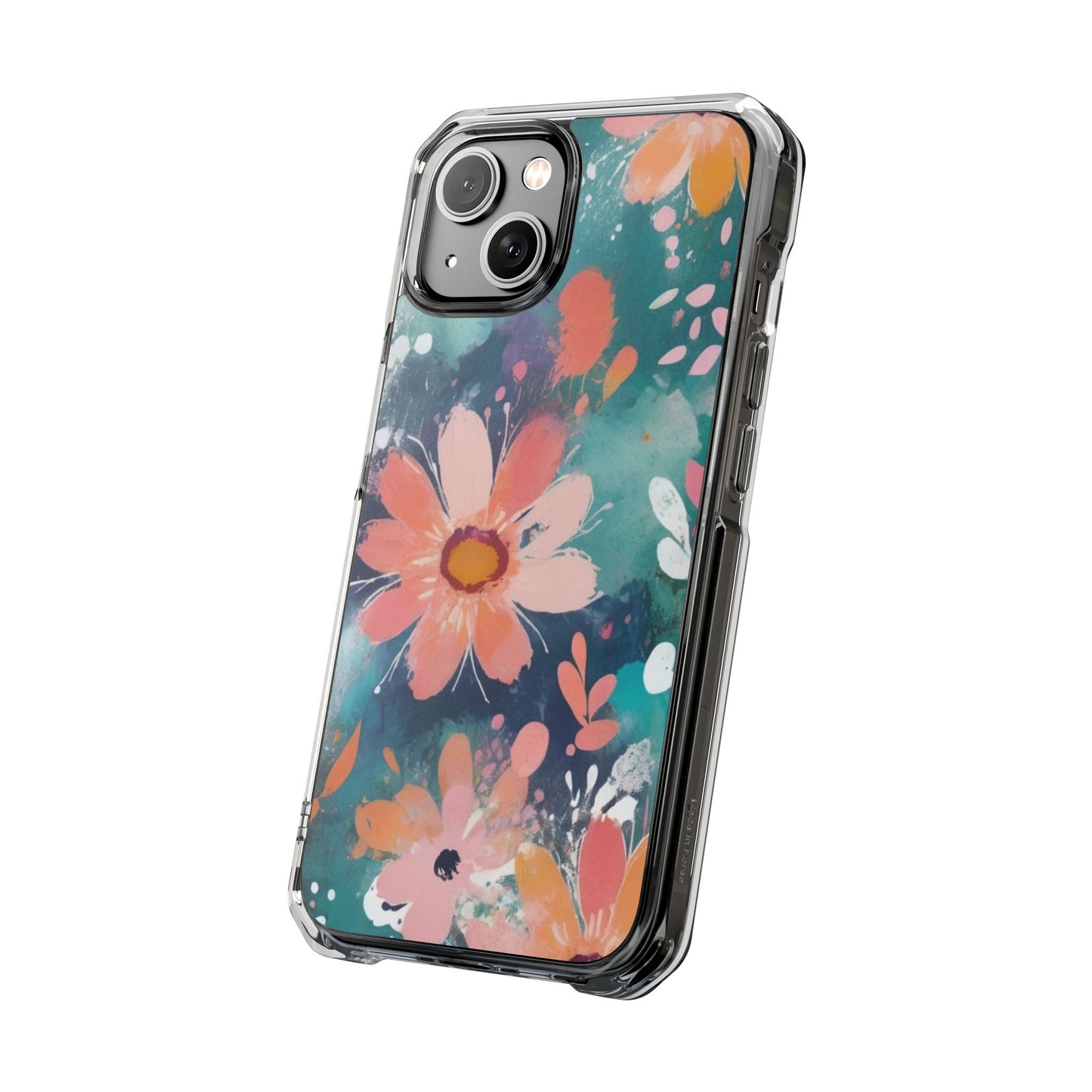 Pastel Floral Magnetic Clear Impact Case for iPhone 16 15 14