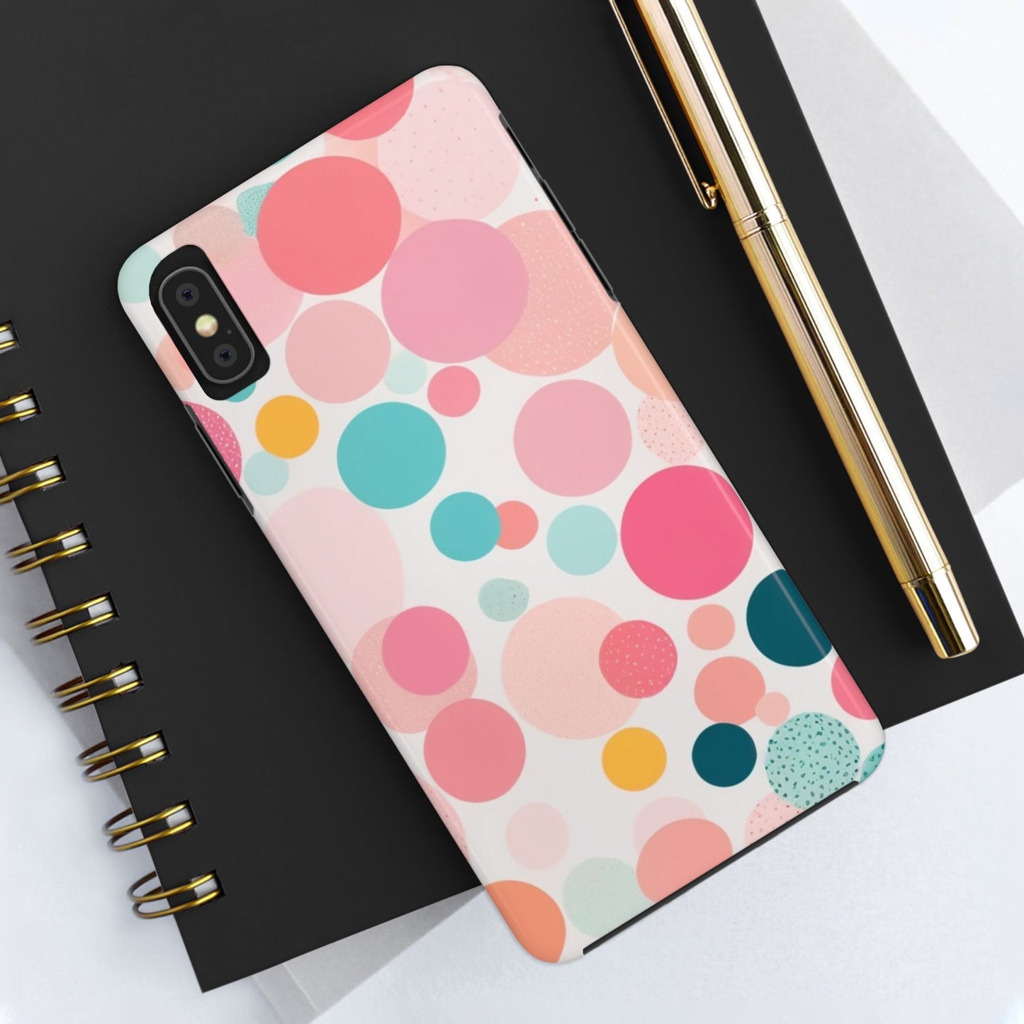 Pink Polka Dot Phone Case for iPhone 16 15 14 13 12 11 X 8 7 Samsung Galaxy S24 S23 S22 S21