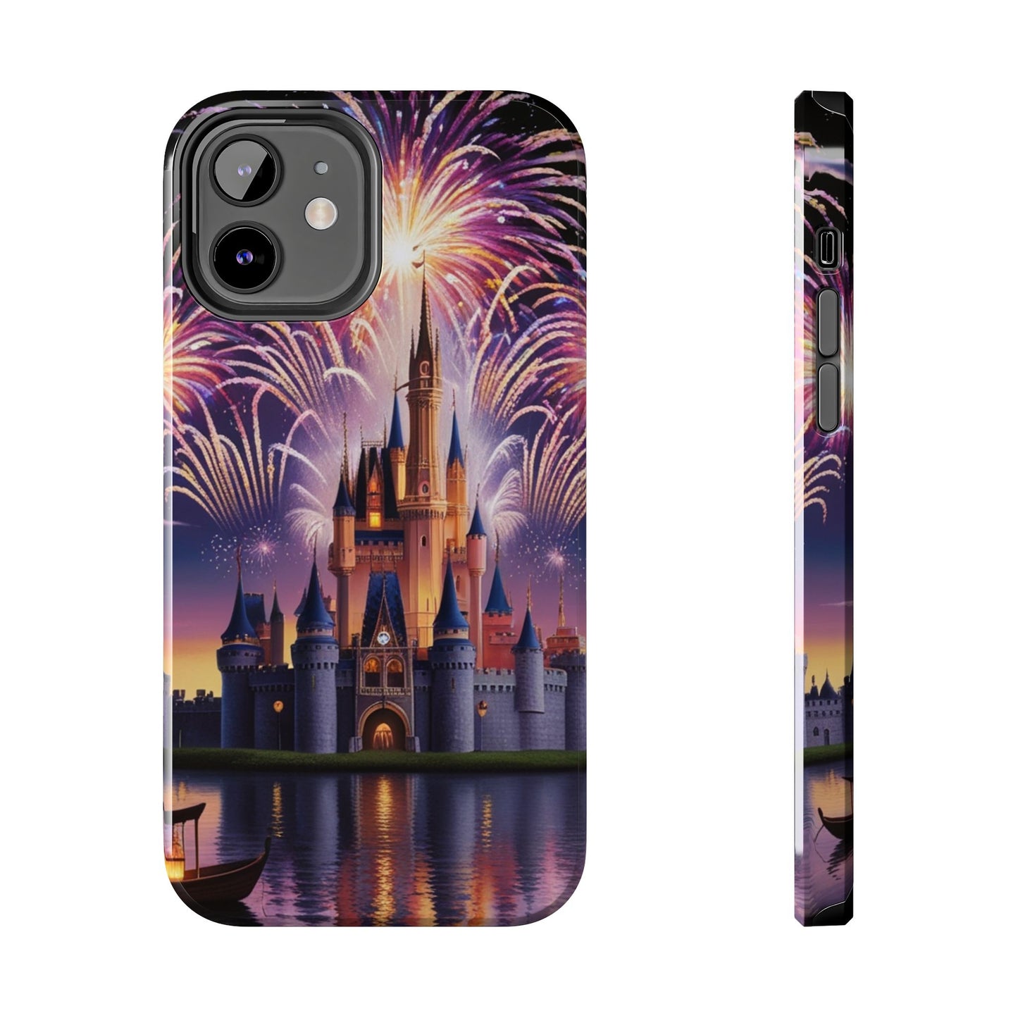Magical Castle and Fireworks Tough Phone Case for iPhone 16 15 14 13 12 11 X 8 7 Samsung Galaxy S24 S23 S22 S21
