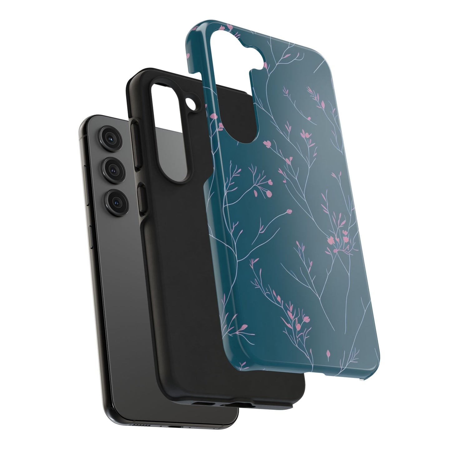 Teal Floral Tough Phone Case