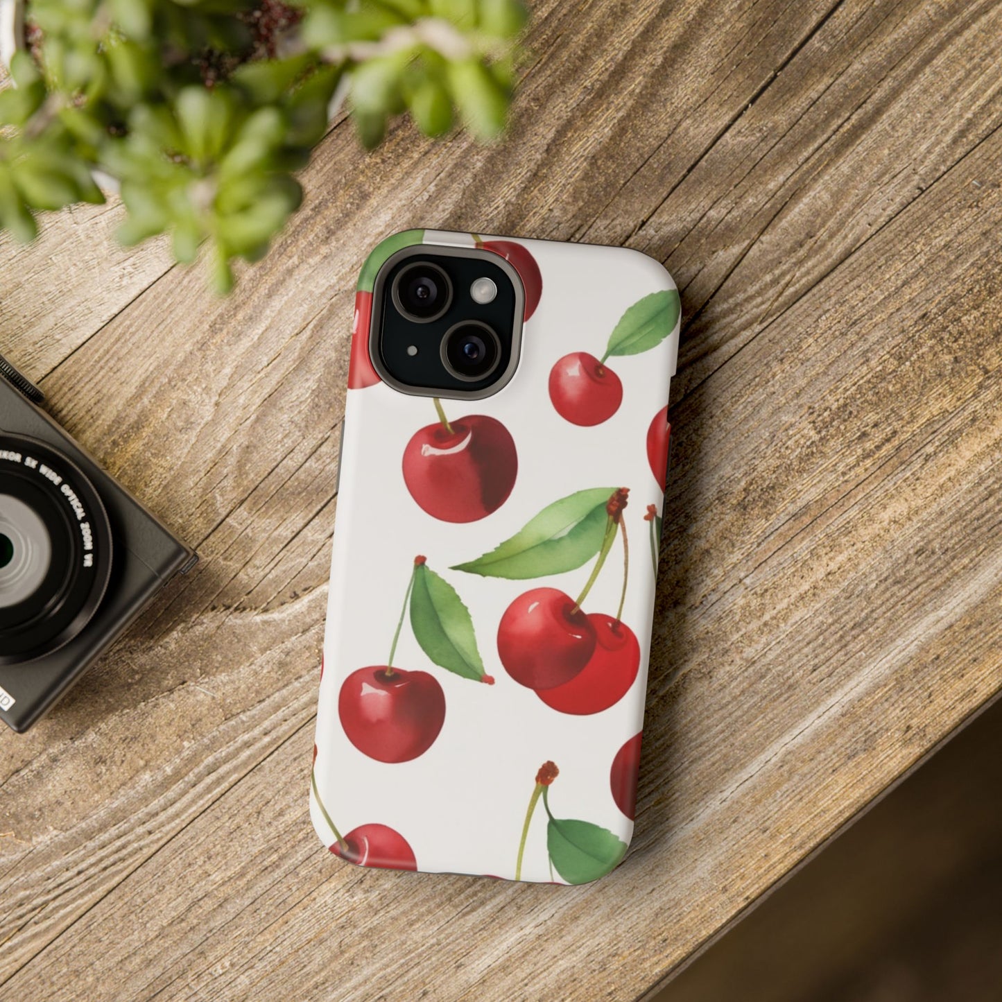 Cherry Print Magnetic Tough Case