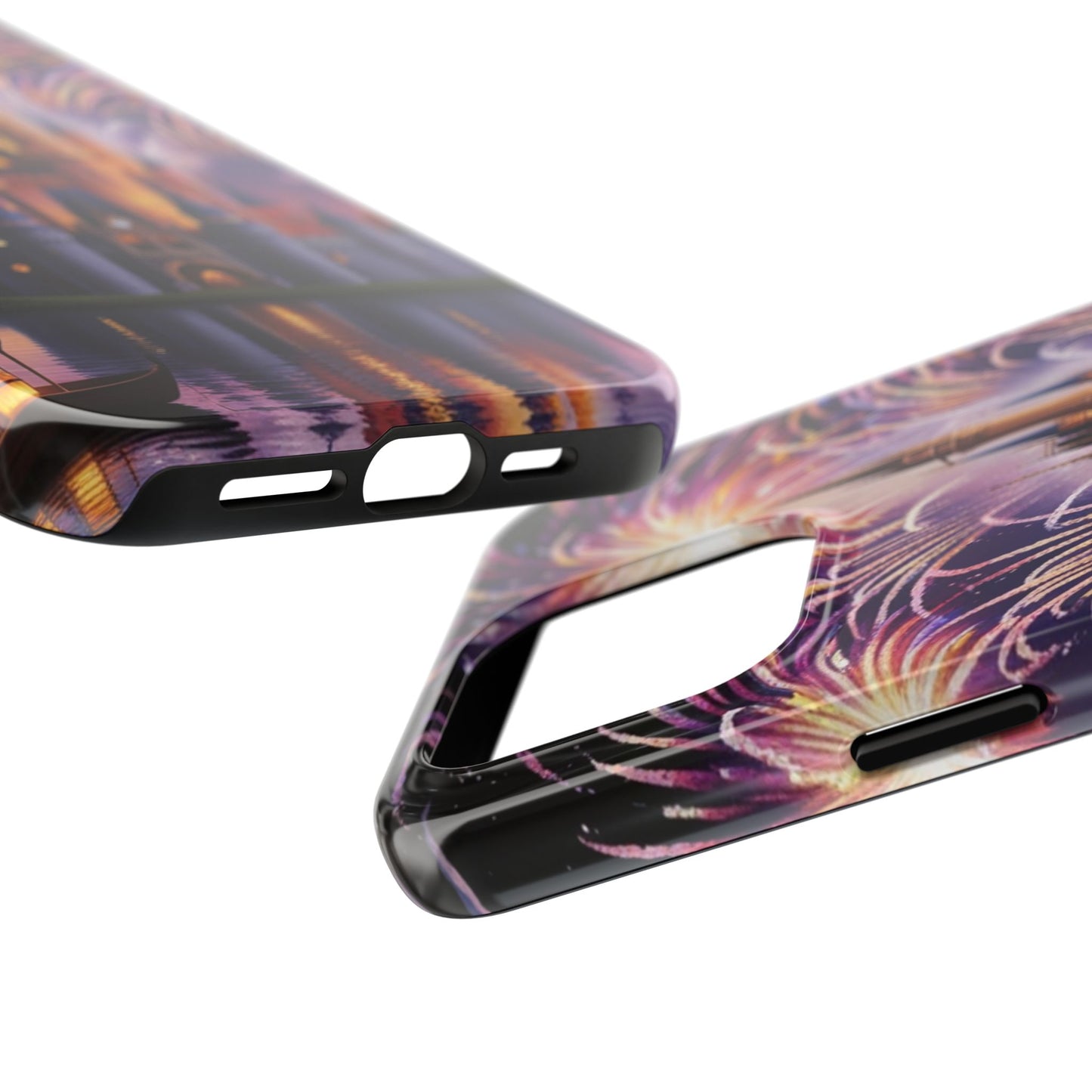 Magical Castle and Fireworks Tough Phone Case for iPhone 16 15 14 13 12 11 X 8 7 Samsung Galaxy S24 S23 S22 S21