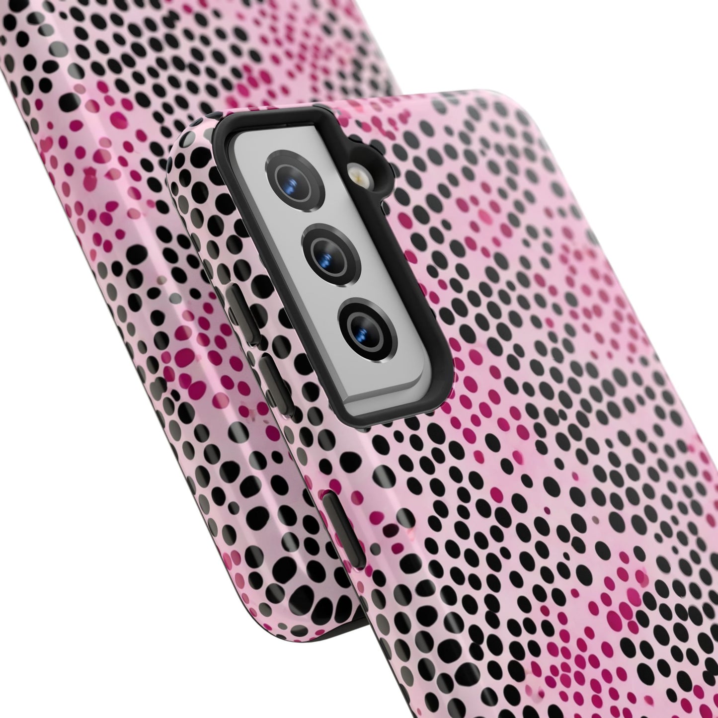 Pink and Black Dot Design Tough Phone Case