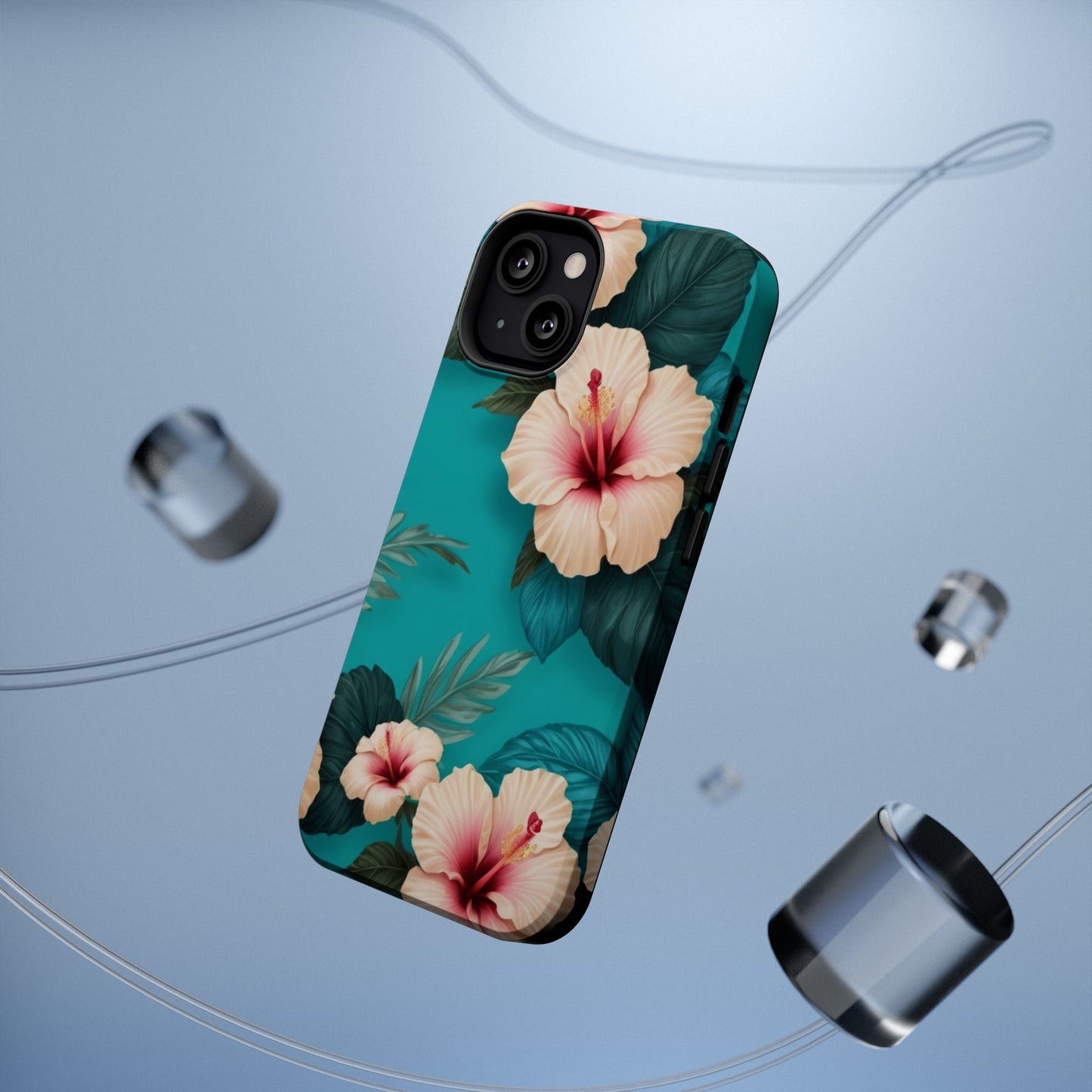 Tropical Floral Magnetic Tough Phone Case for iPhone 16 15 14 13