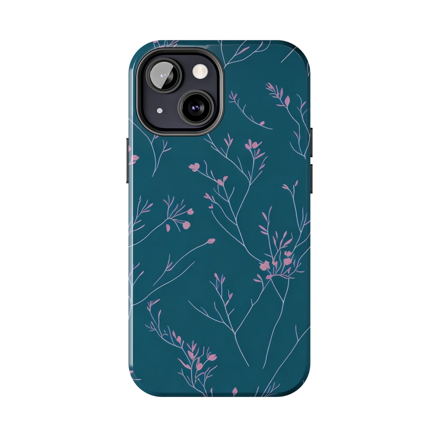Teal Floral Tough Phone Case