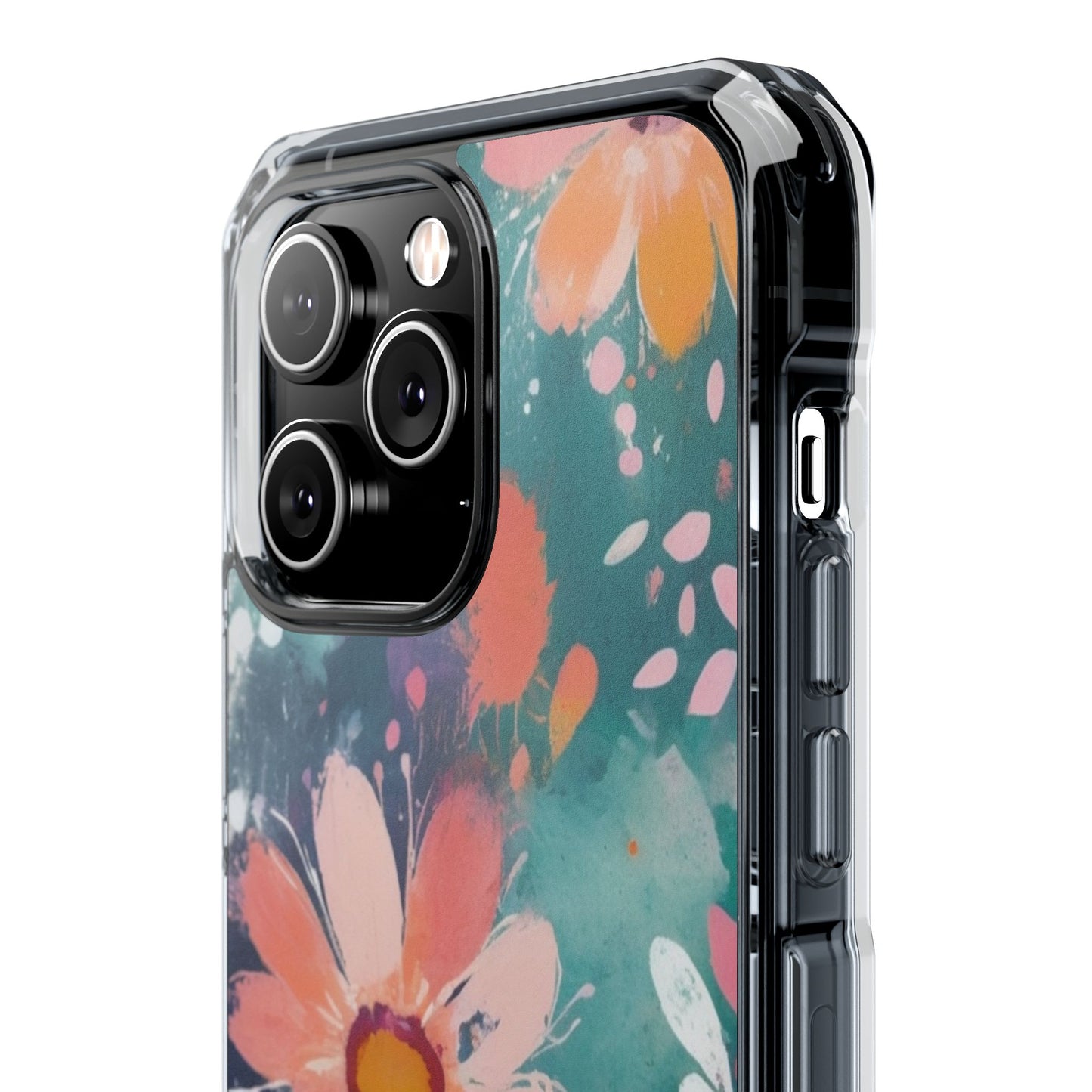 Pastel Floral Magnetic Clear Impact Case for iPhone 16 15 14