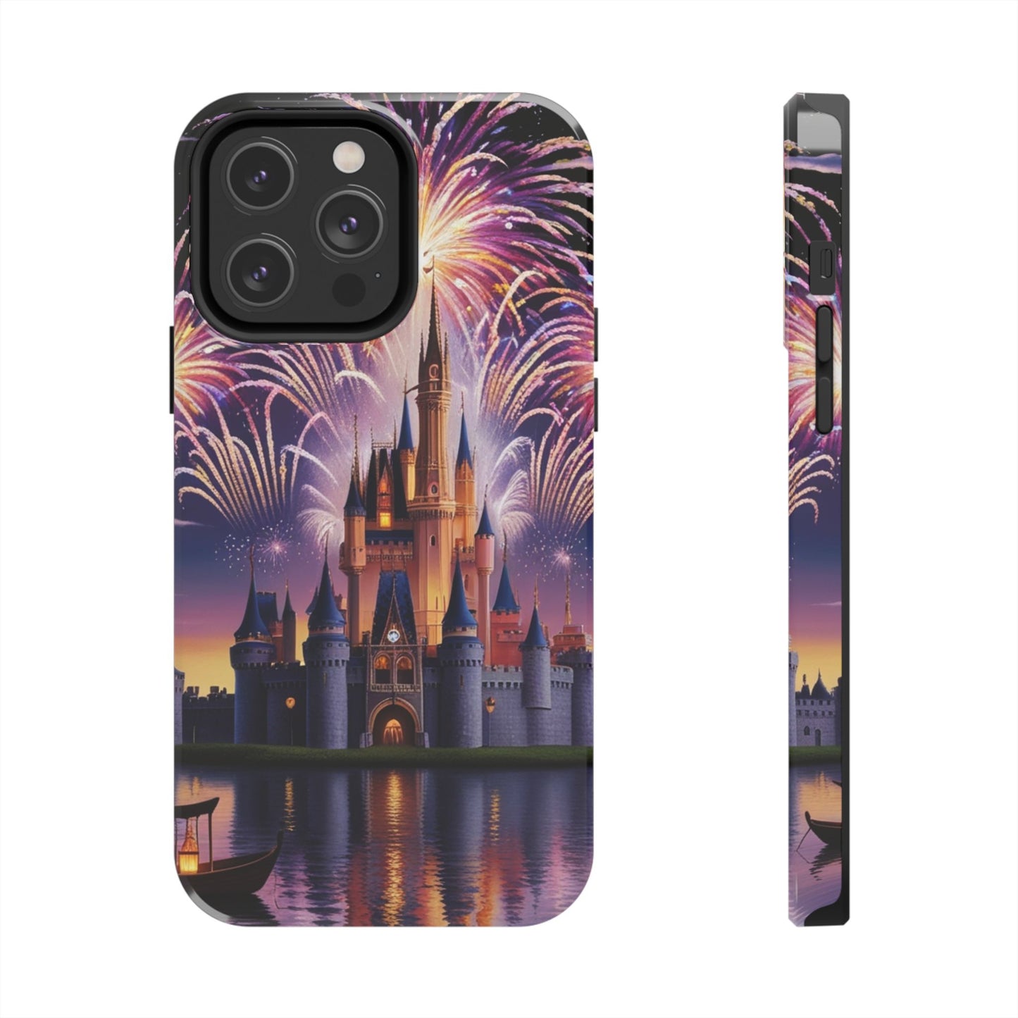 Magical Castle and Fireworks Tough Phone Case for iPhone 16 15 14 13 12 11 X 8 7 Samsung Galaxy S24 S23 S22 S21