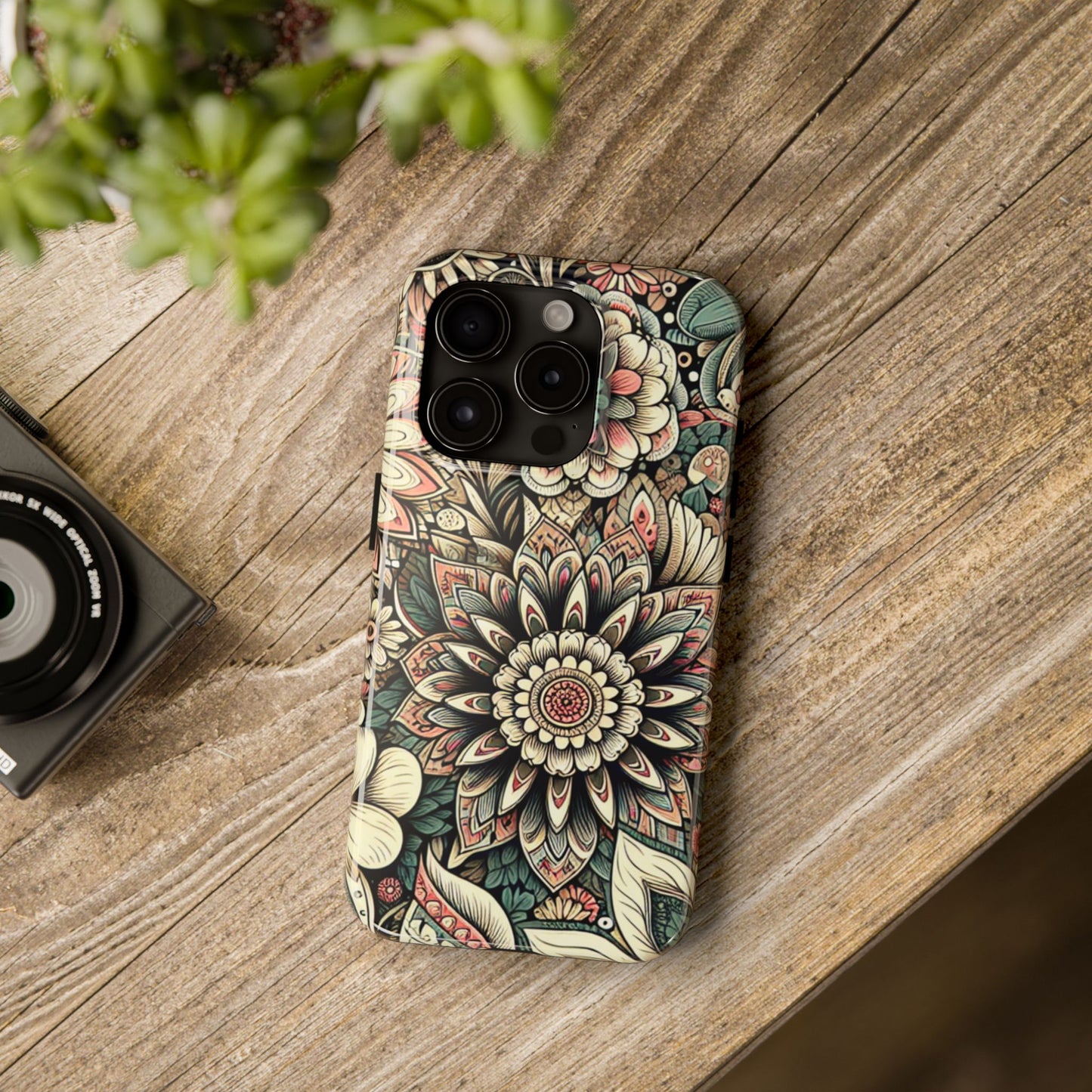 Boho Floral Tough Case for iPhone 16 15 14 13 12 11 X 8 7 Samsung Galaxy S24 S23 S22 S21