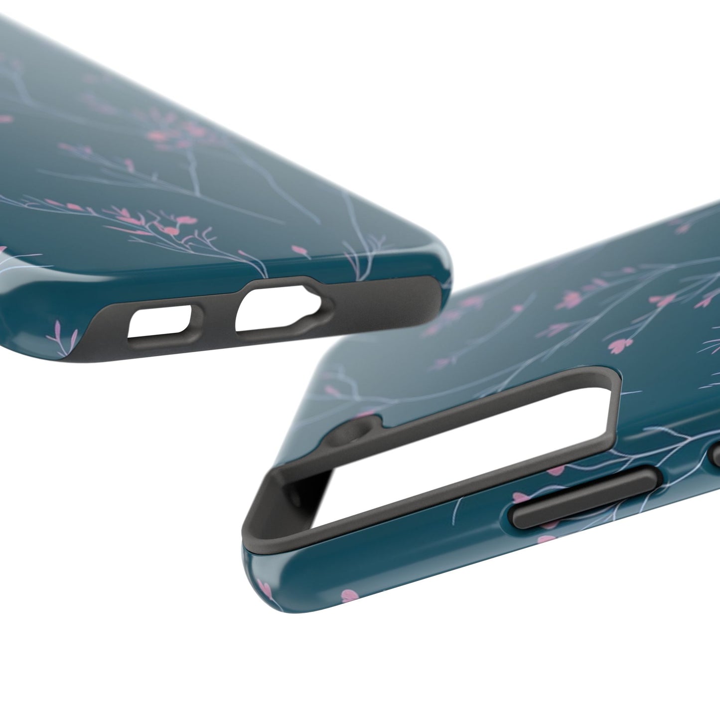 Teal Floral Tough Phone Case