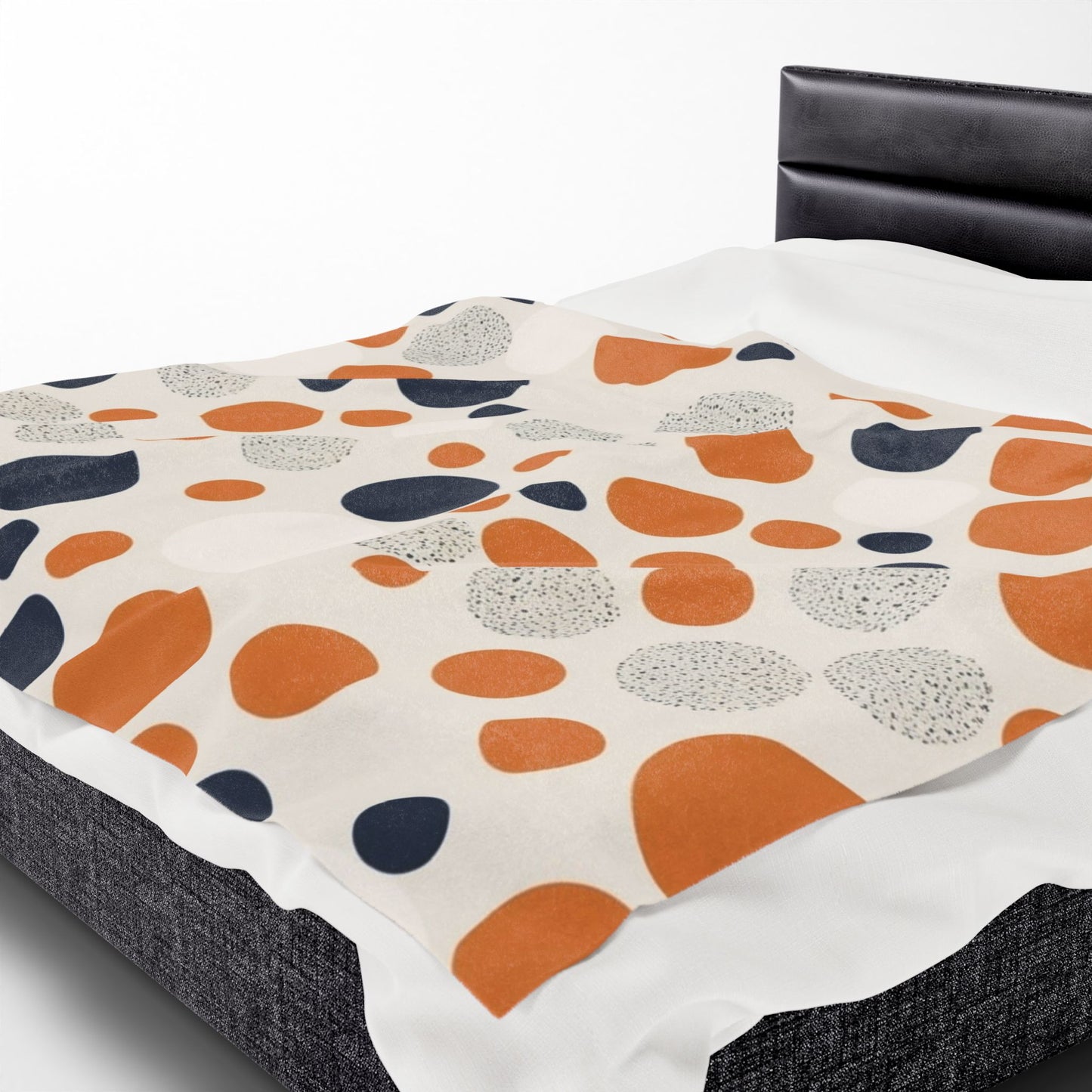 Orange Polka Dot Cozy Velveteen Blanket