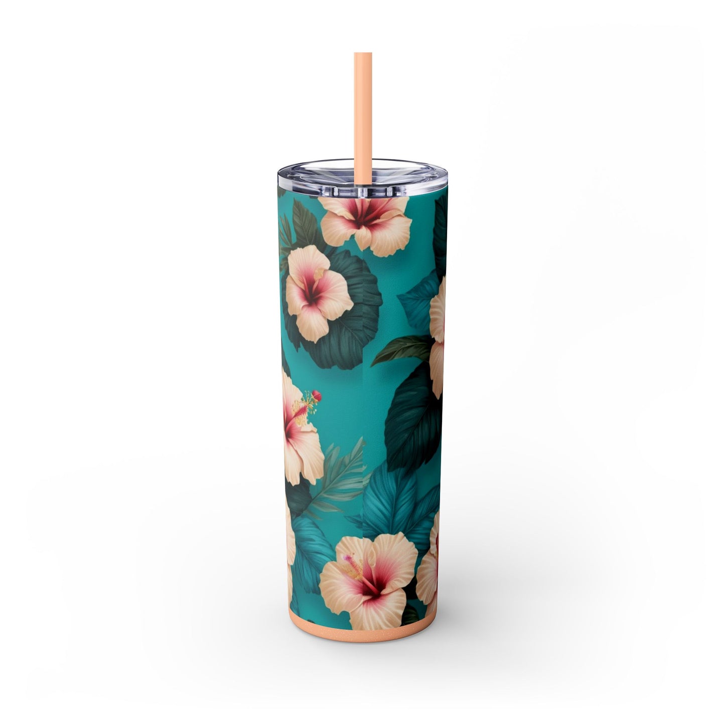 Tropical Floral Skinny Tumbler with Straw -20oz