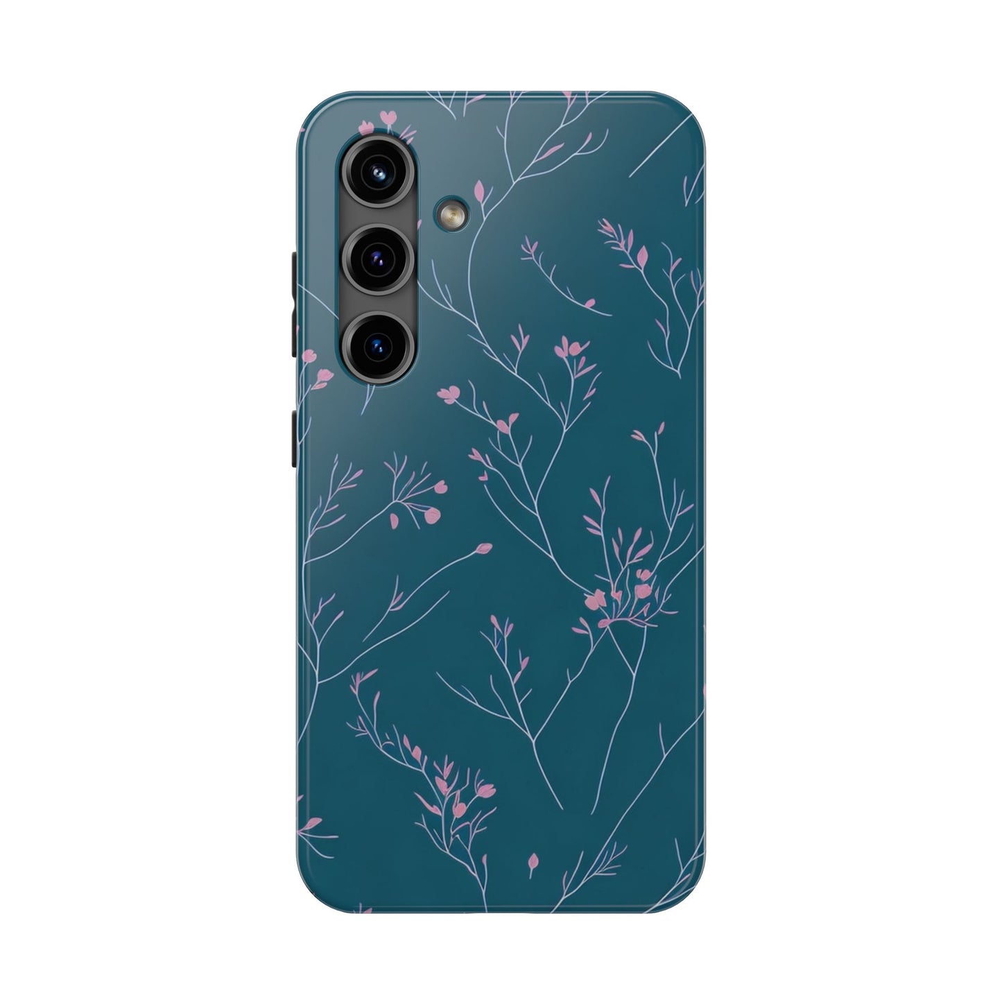 Teal Floral Tough Phone Case