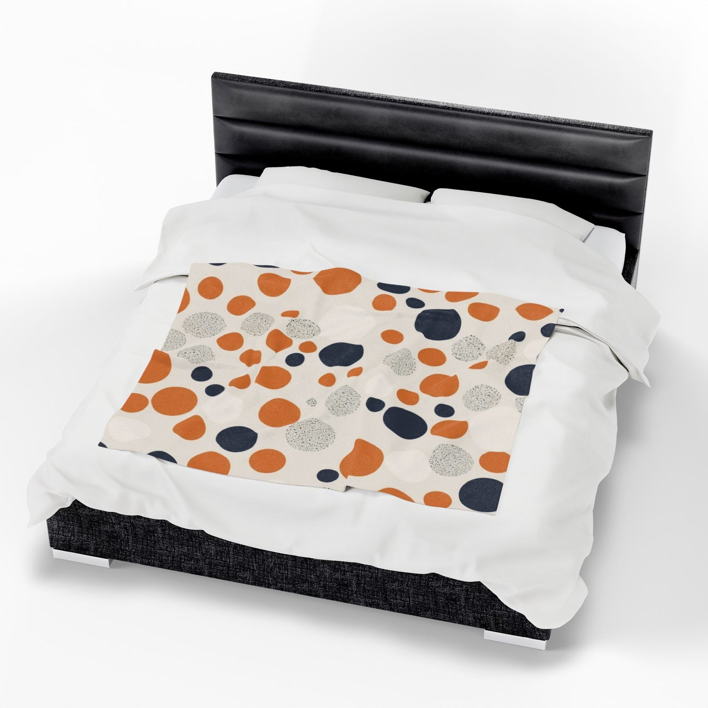 Orange Polka Dot Cozy Velveteen Blanket